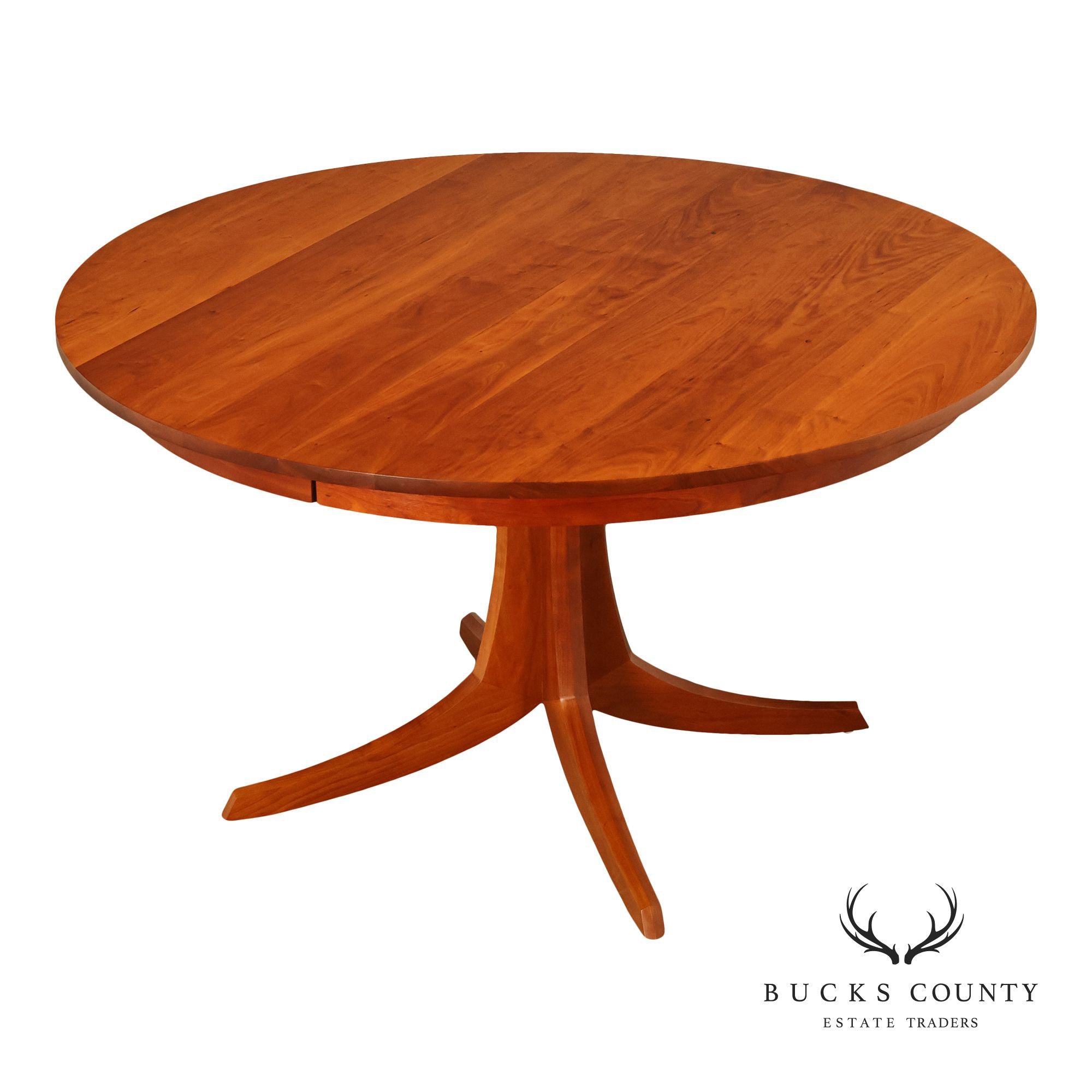 Thomas Moser Georgetown Round Cherry Pedestal Extension Dining Table