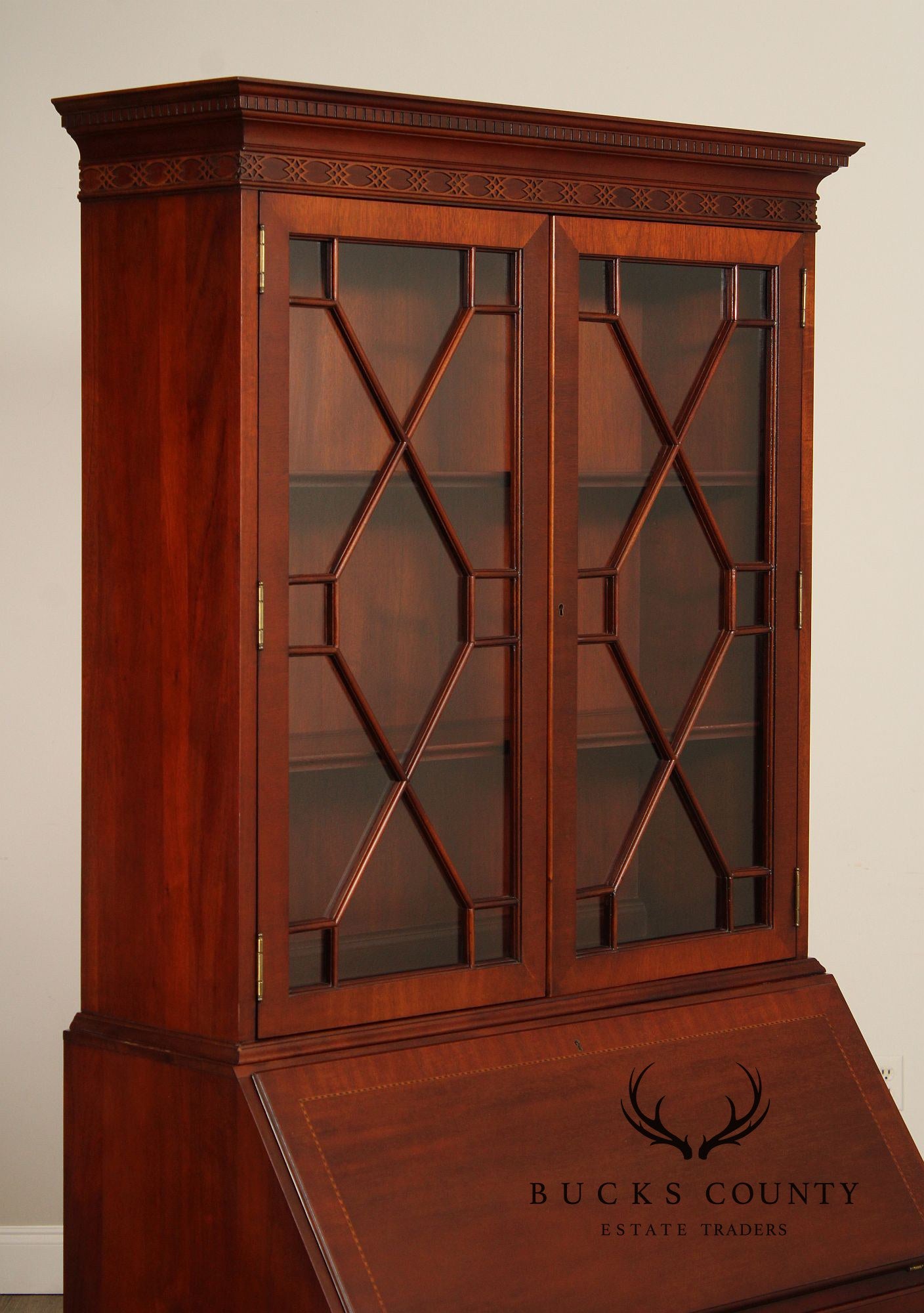 Link-Taylor Georgian Style Mahogany Secretary Bookcase