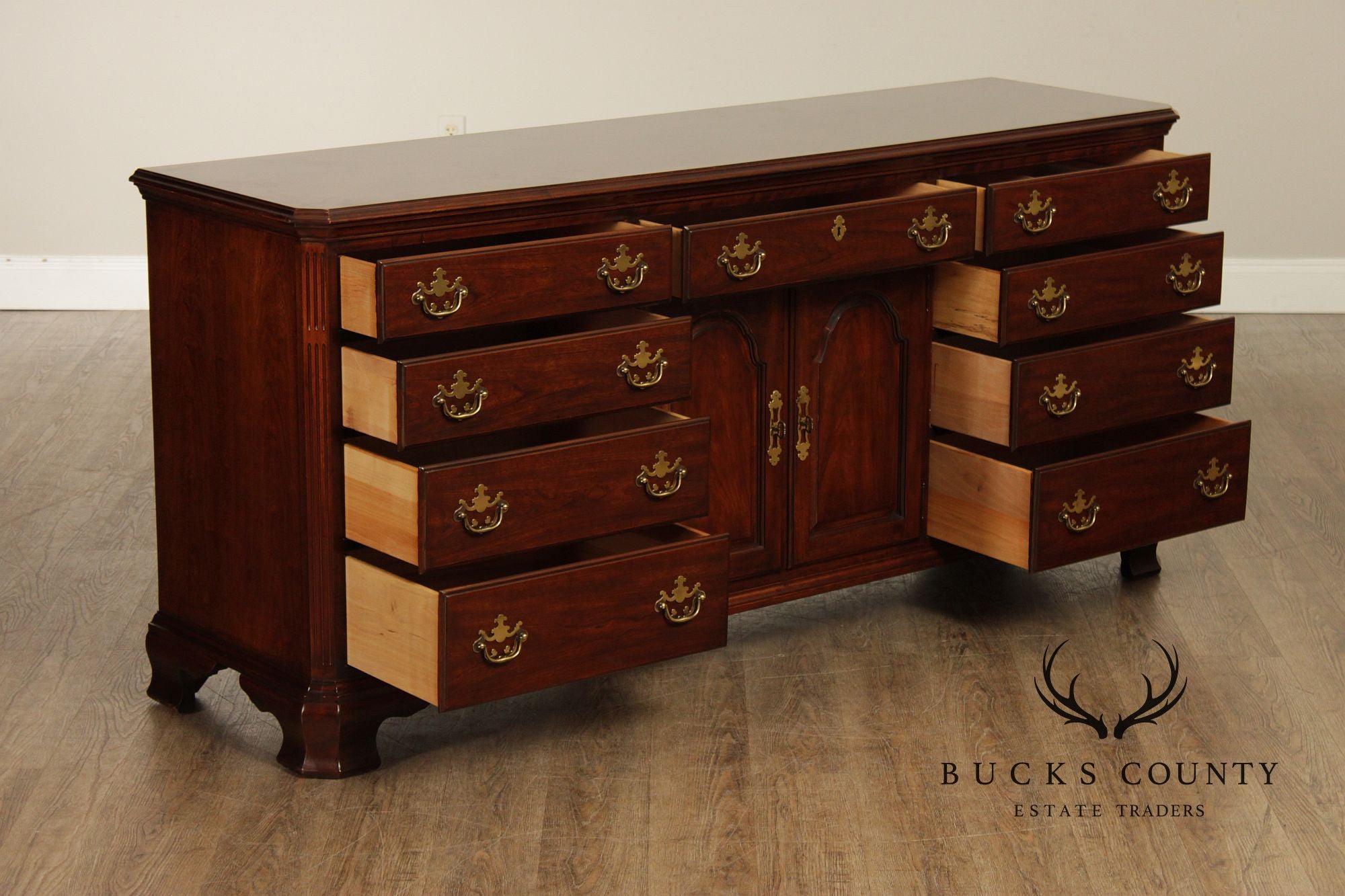 Drexel Chippendale Style Cherry Door Dresser