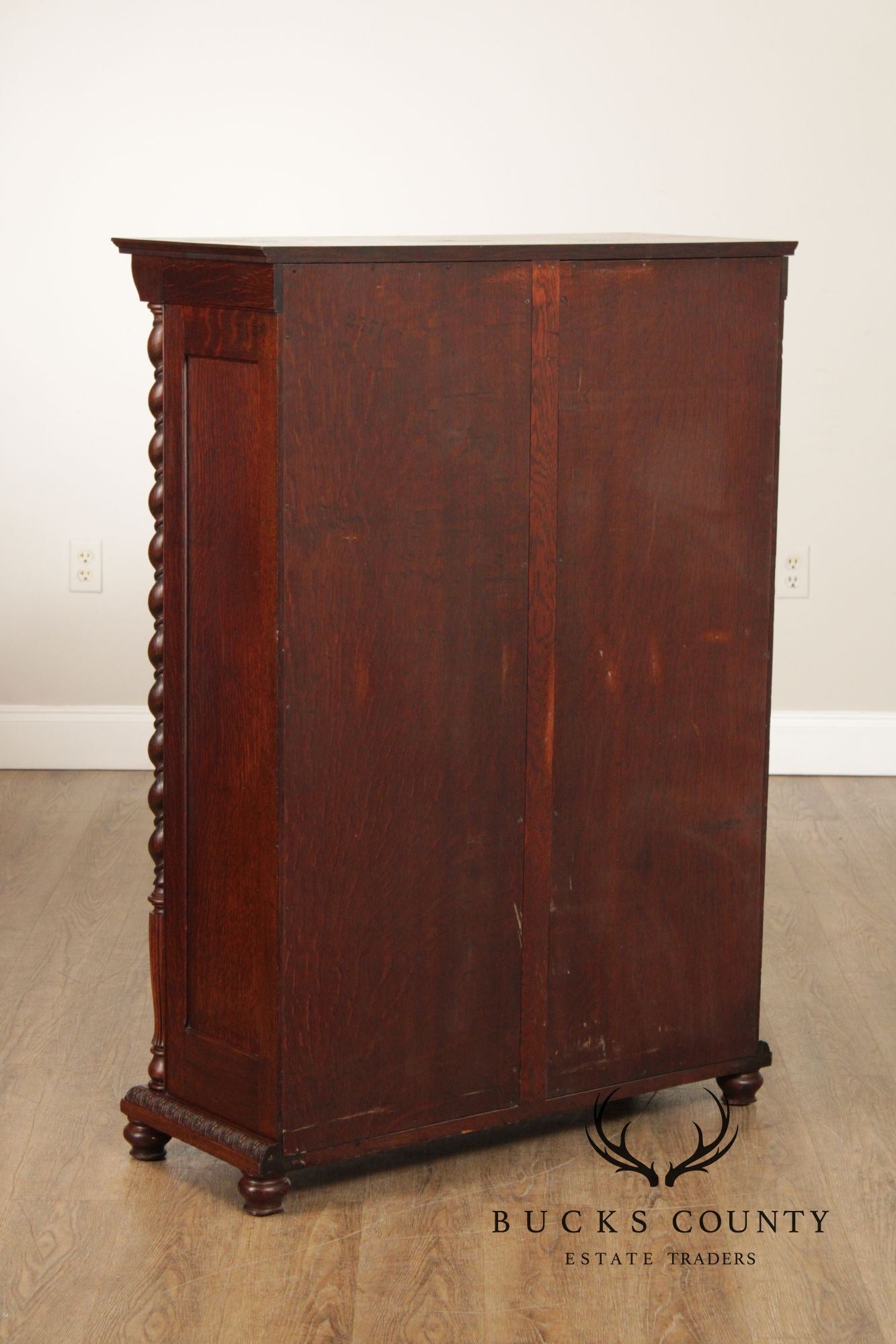 Antique Victorian Oak Barley Twist Bookcase