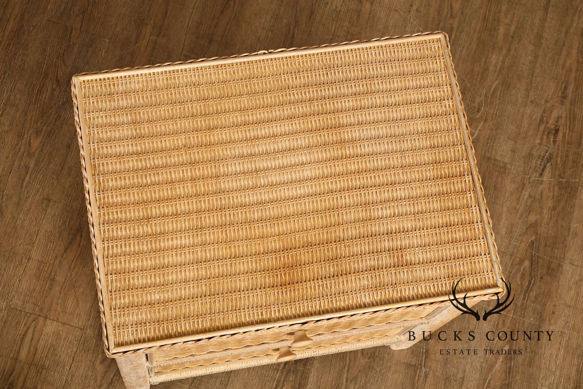 Lexington Henry Link Vintage Pair of Wicker two Drawer Nightstands