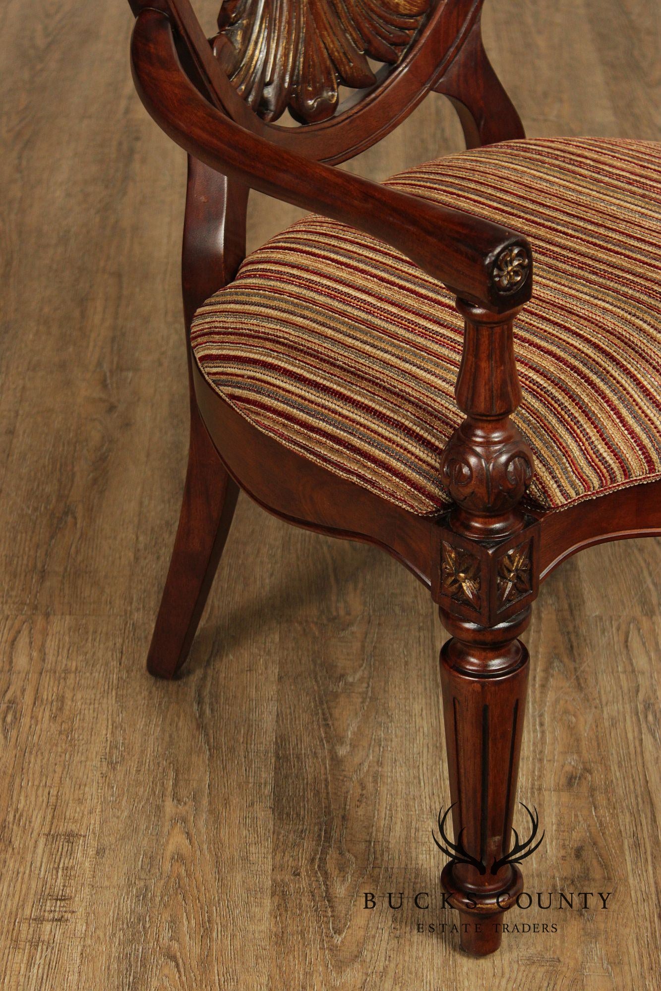 Century Furniture Set of Eight Wheat Sheaf Dining Chairs