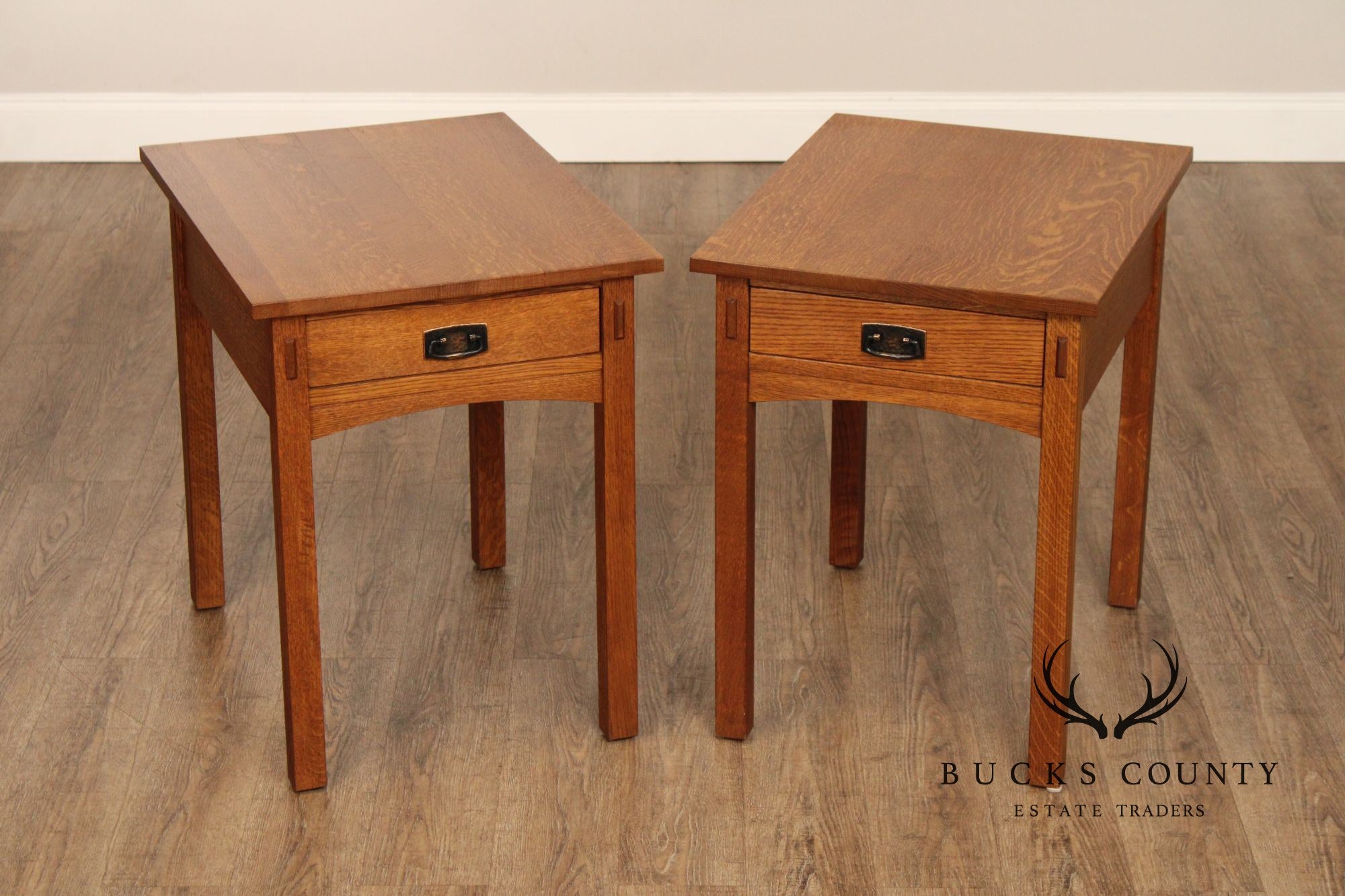 Stickley Mission Collection Pair of Rectangular Oak End Tables