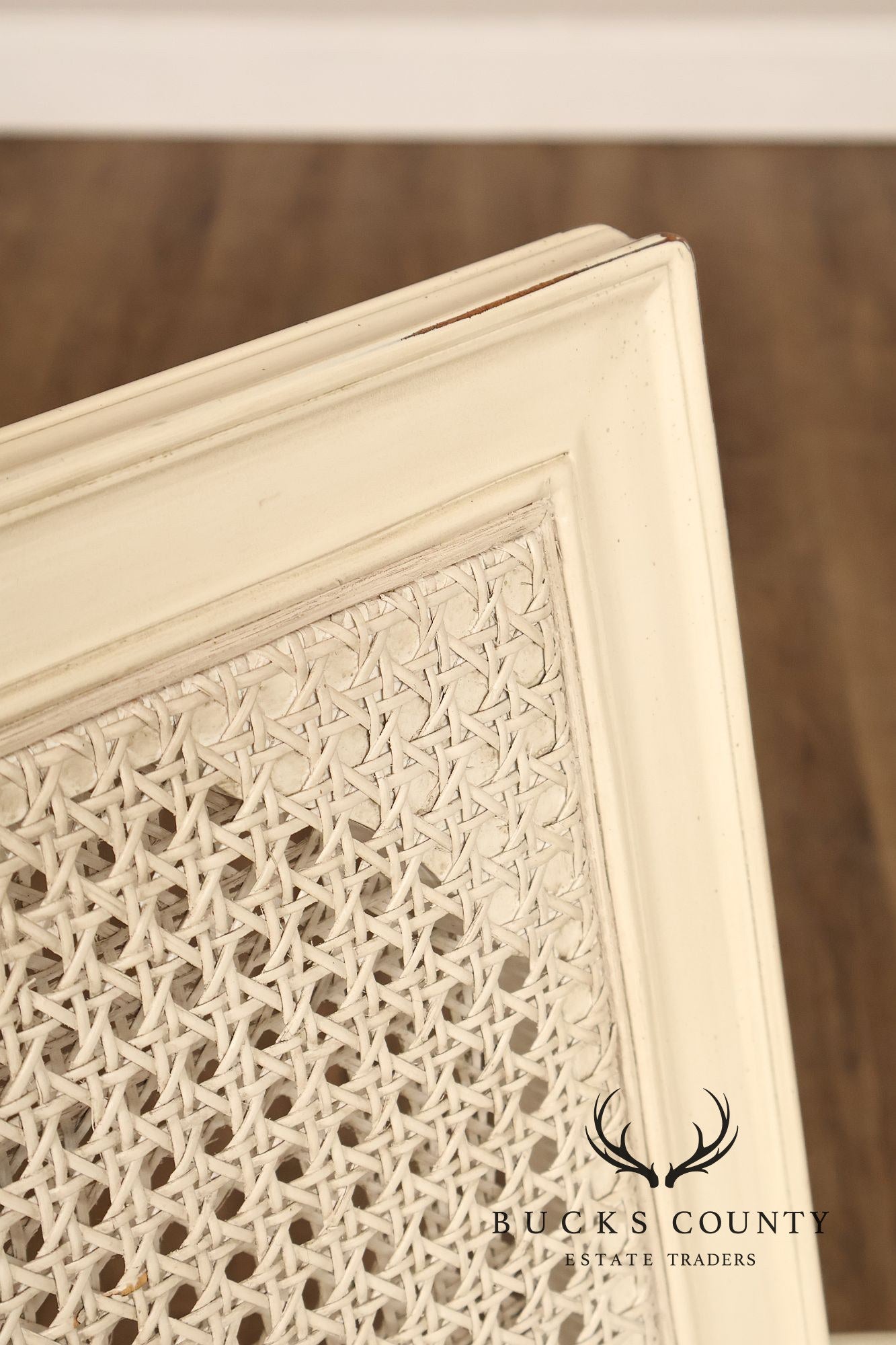 Alden Parkes Country French Louis XVI Style Caned Back Painted Settee