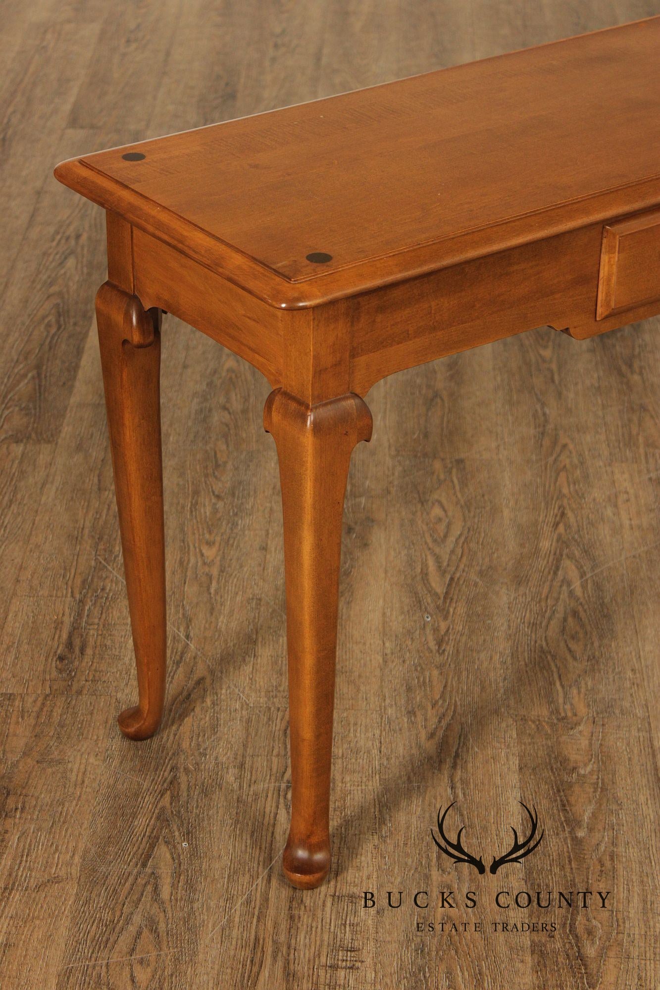 Ethan Allen Heirloom Nutmeg Solid Maple Console Table