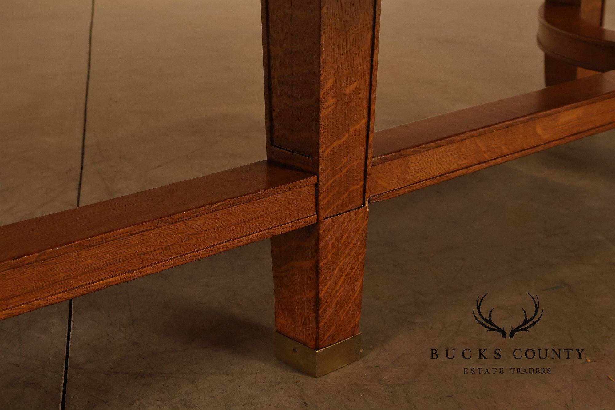 Arts & Crafts Style Large Oak Library Table
