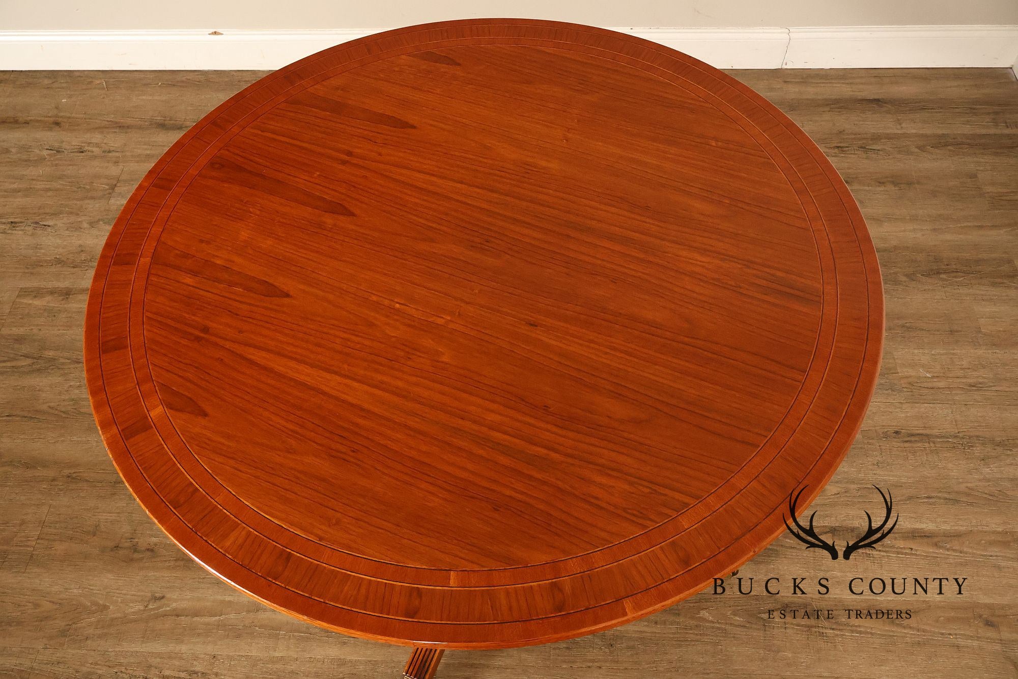 Duncan Phyfe Style Mahogany Round Breakfast Table With Brass Claw Feet