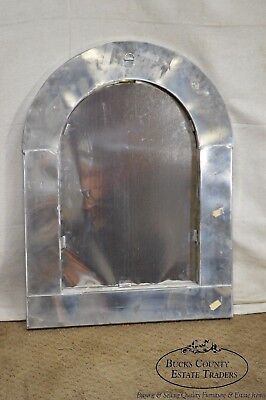 Mexican Arts & Crafts Style Tin & Brass Arched Mirror
