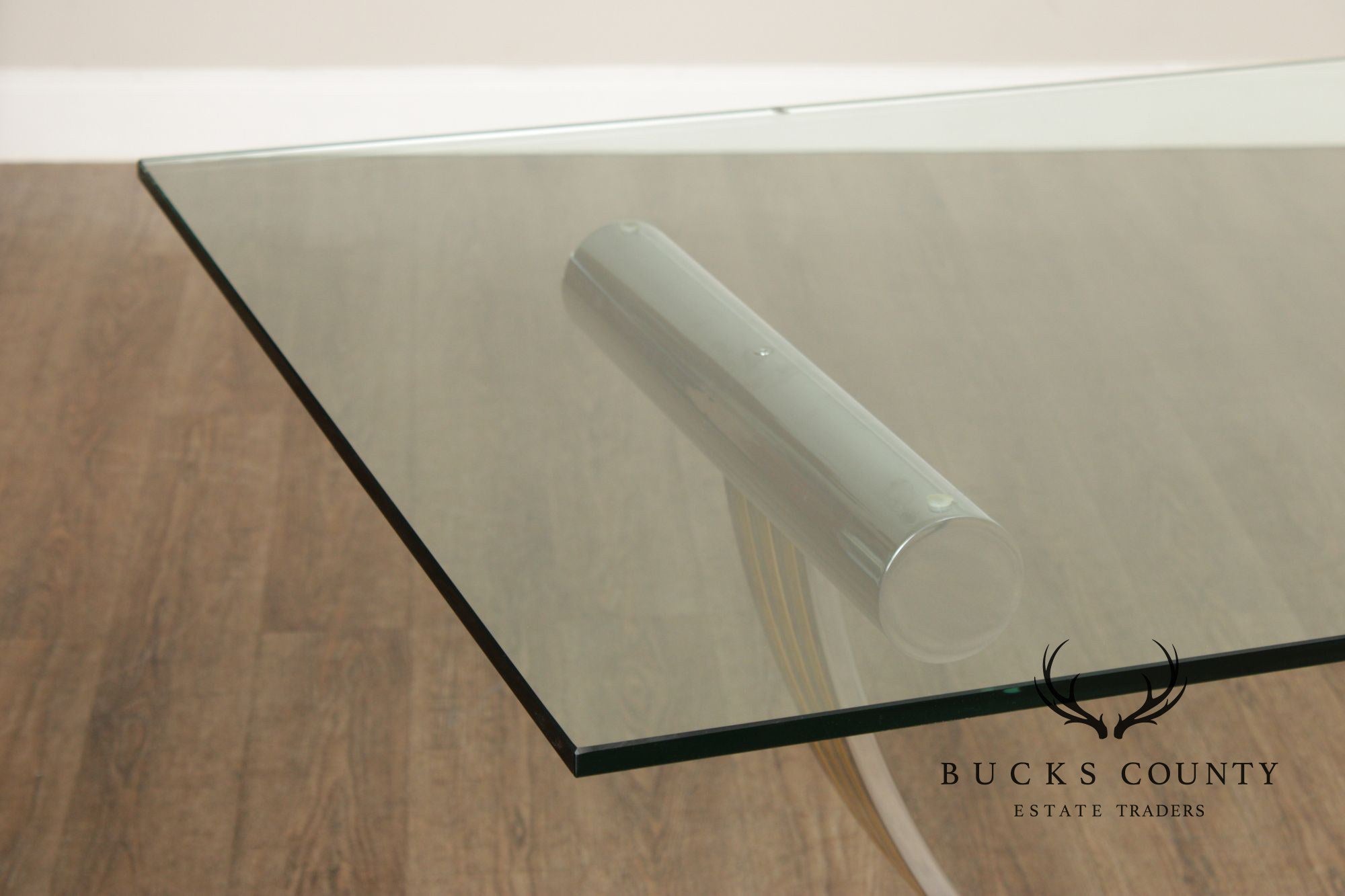 Italian Modern Glass Top Chrome Dining Table Renato Zevi