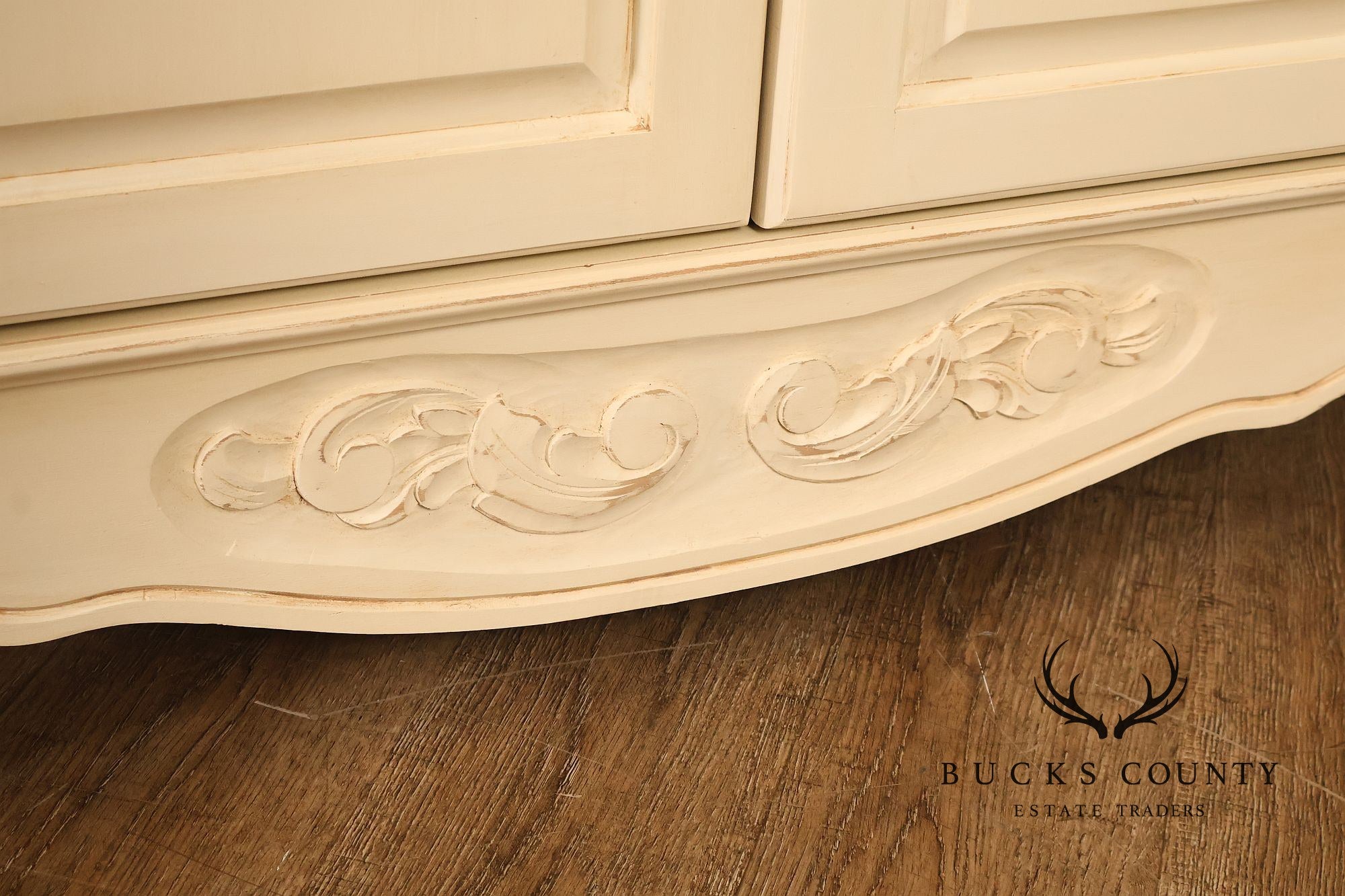 French Country Style Cream Painted Armoire