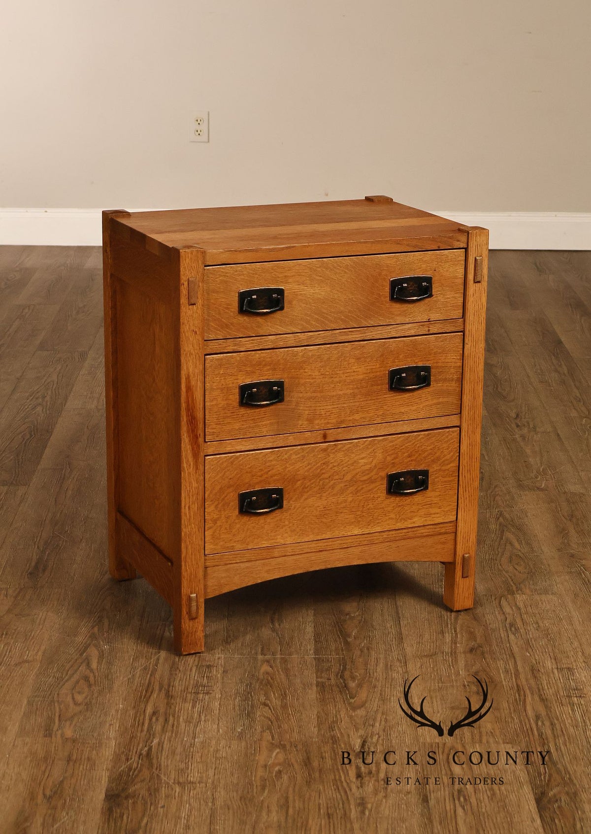 Stickley Mission Collection Oak Three-Drawer Nightstand