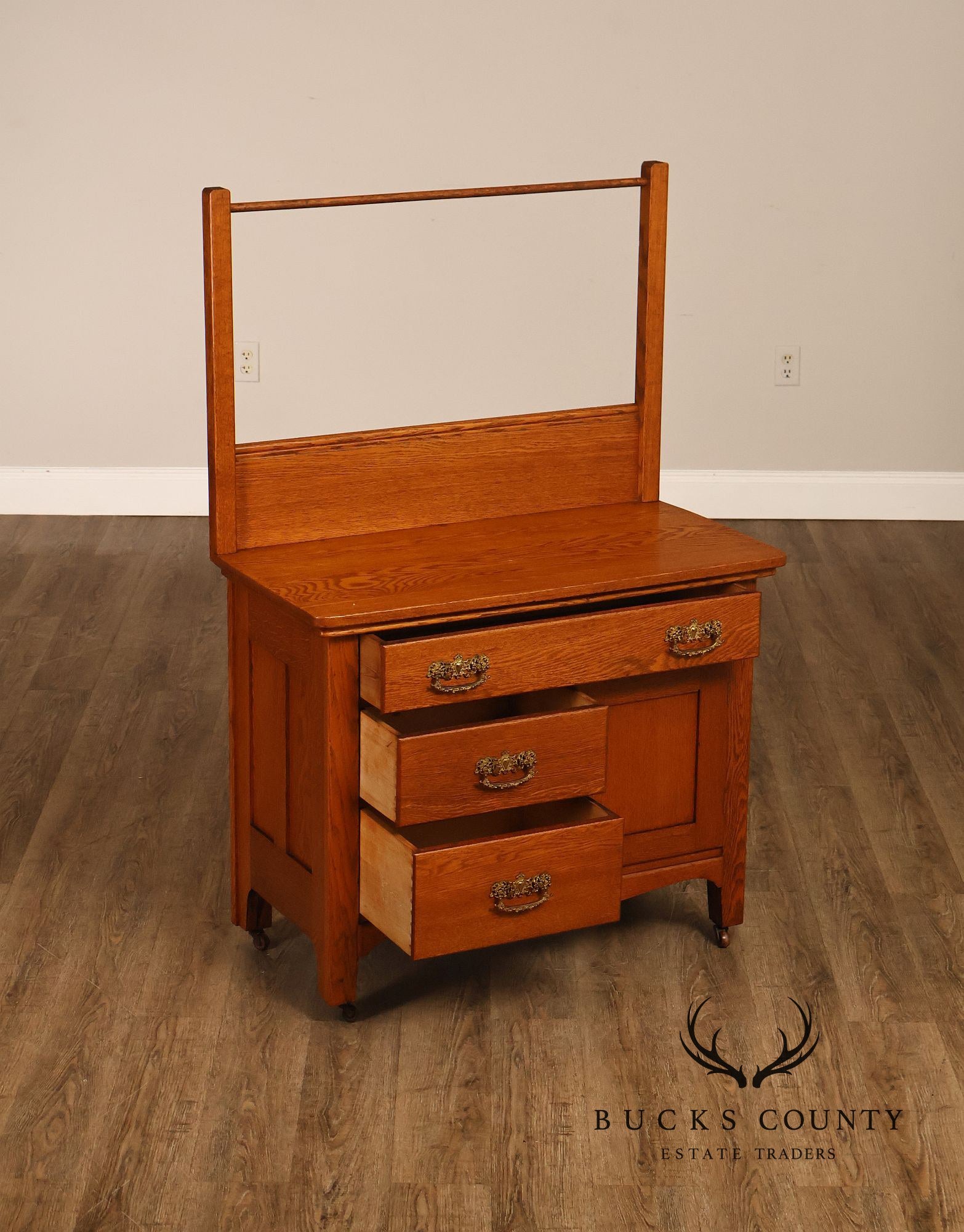 Paine’s Furniture Company Antique Victorian Oak Washstand