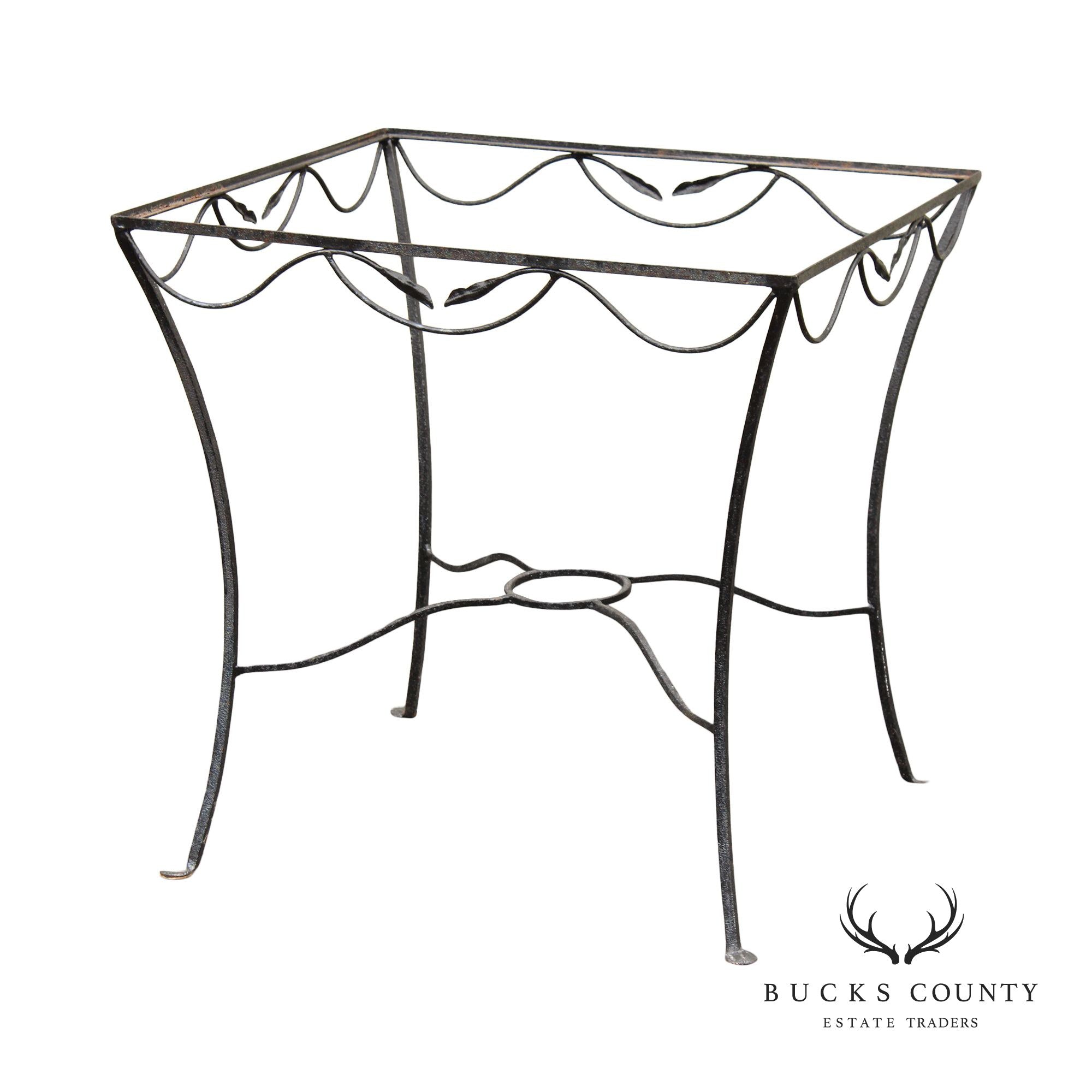 Vintage Wrought Iron Outdoor Dining Table Base