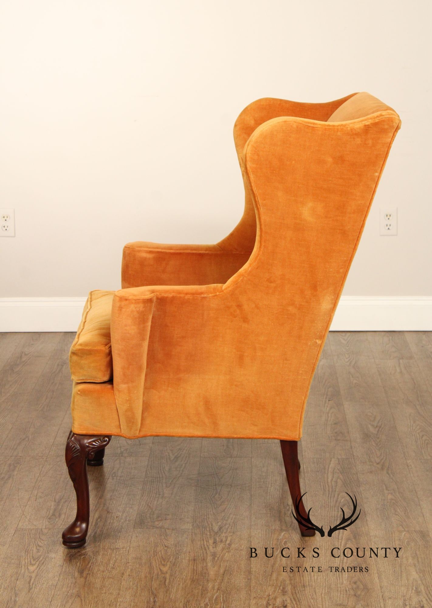 Hickory Chair Queen Anne Style Wingback Armchair