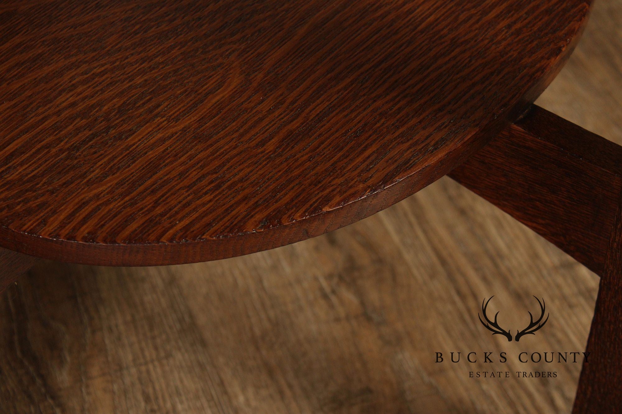 Antique Stickley Brothers Mission Oak Oval Lamp Table