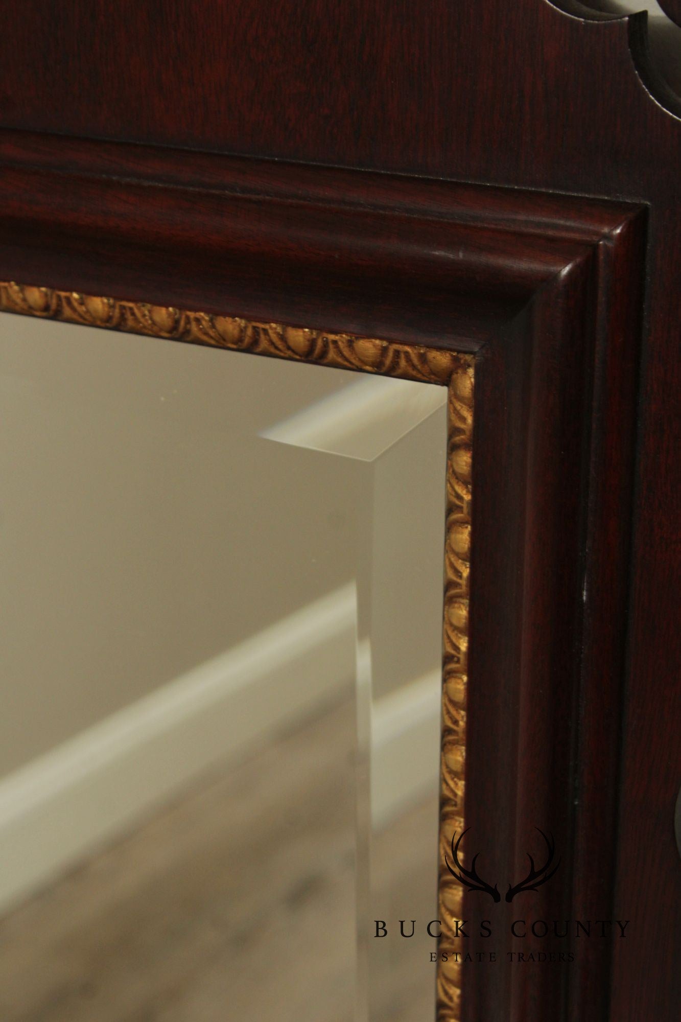 Henkel Harris Georgian Style Partial Gilt Mahogany Wall Mirror