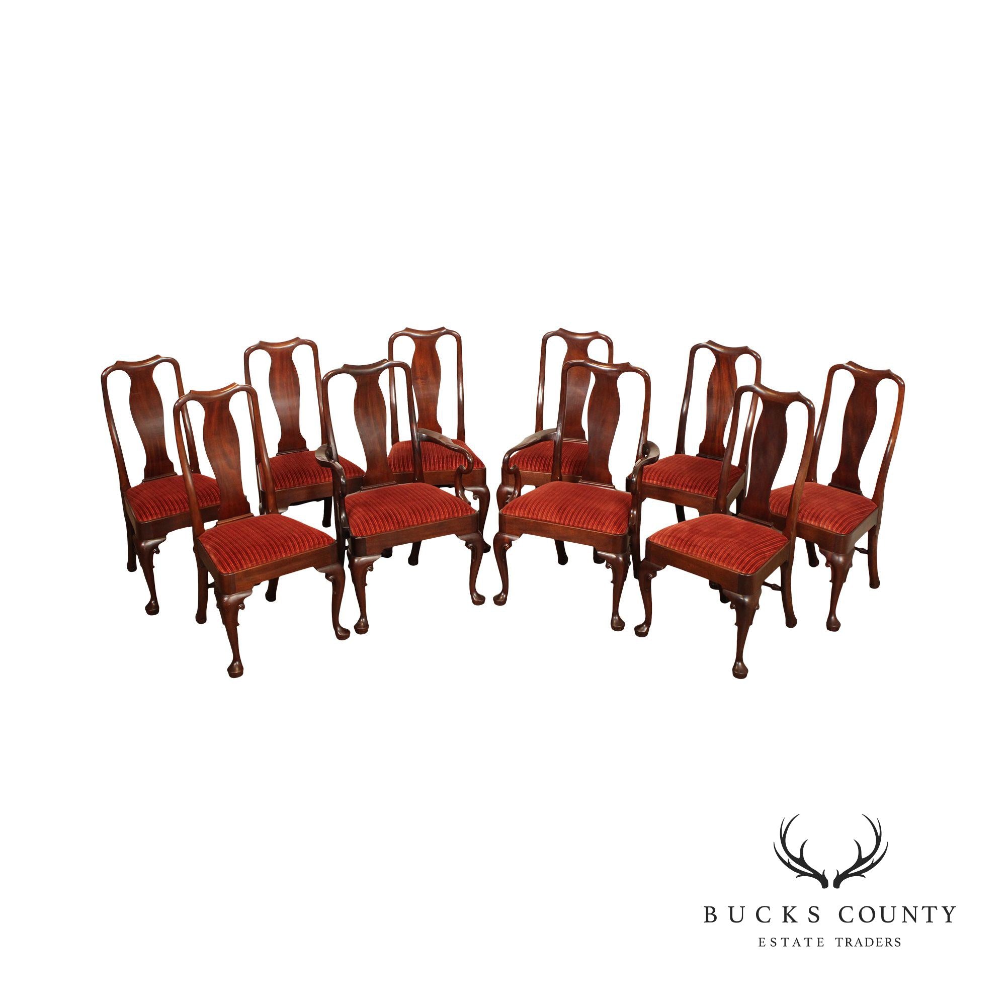 Stickley Colonial Willamsburg Set of Ten Mahogany Dining Chairs