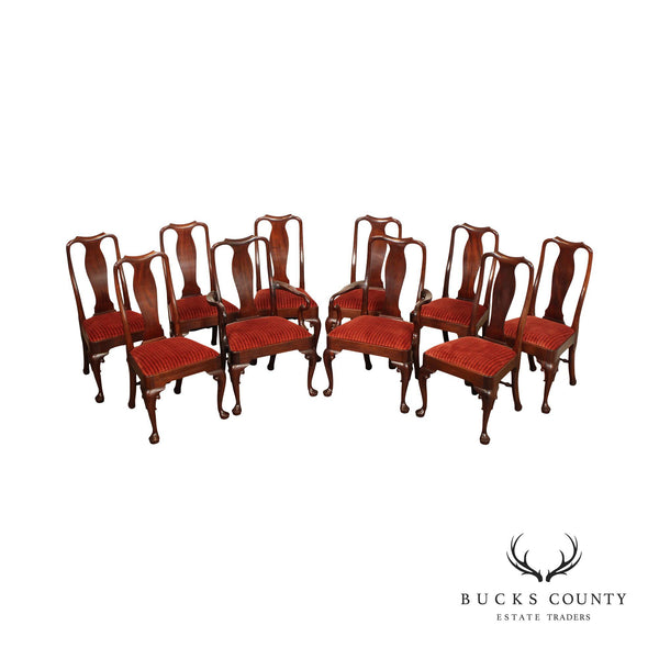 Stickley Colonial Willamsburg Set of Ten Mahogany Dining Chairs