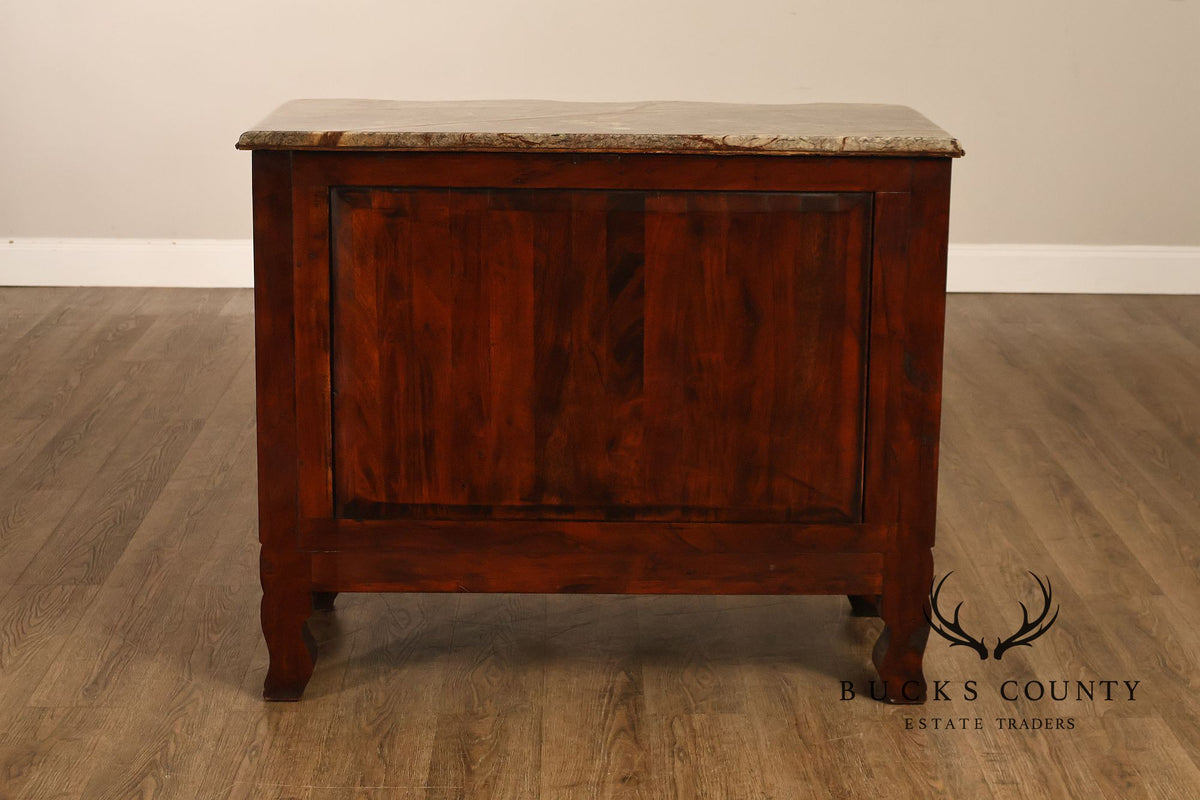 French Provincial Style Marble Top Chest of Drawers