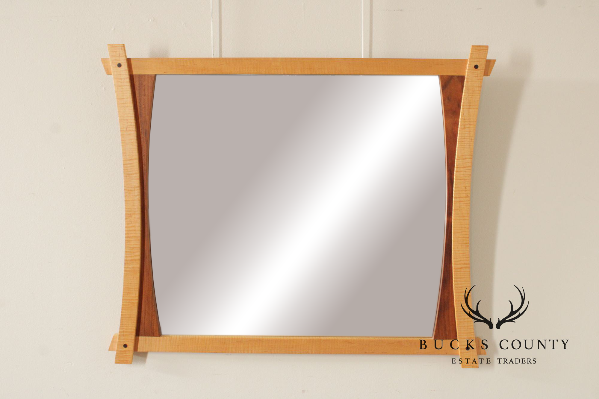 Studio Crafted Maple and Walnut Wall Mirror