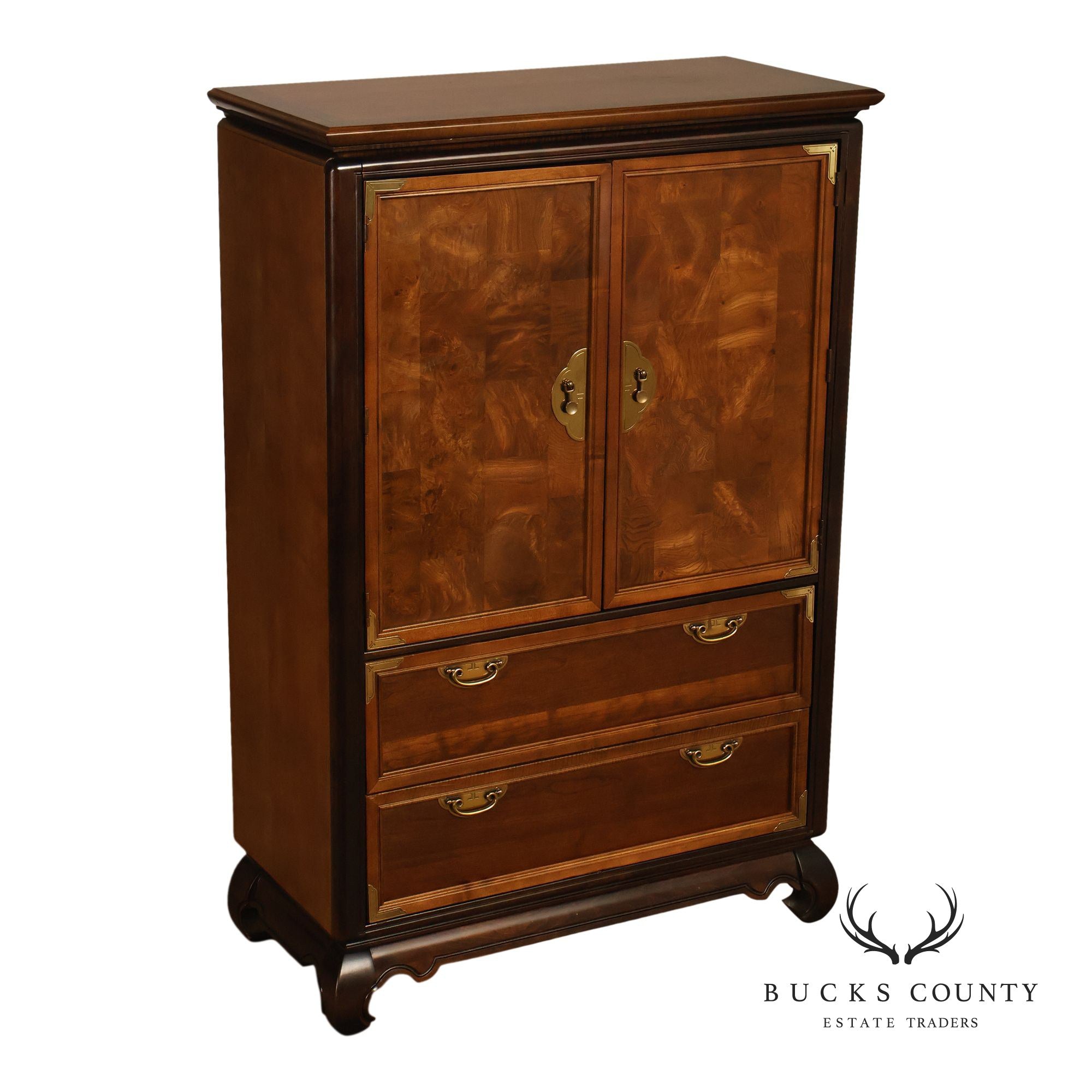Broyhill Premier Ming Dynasty Asian Style Burl Wood Armoire