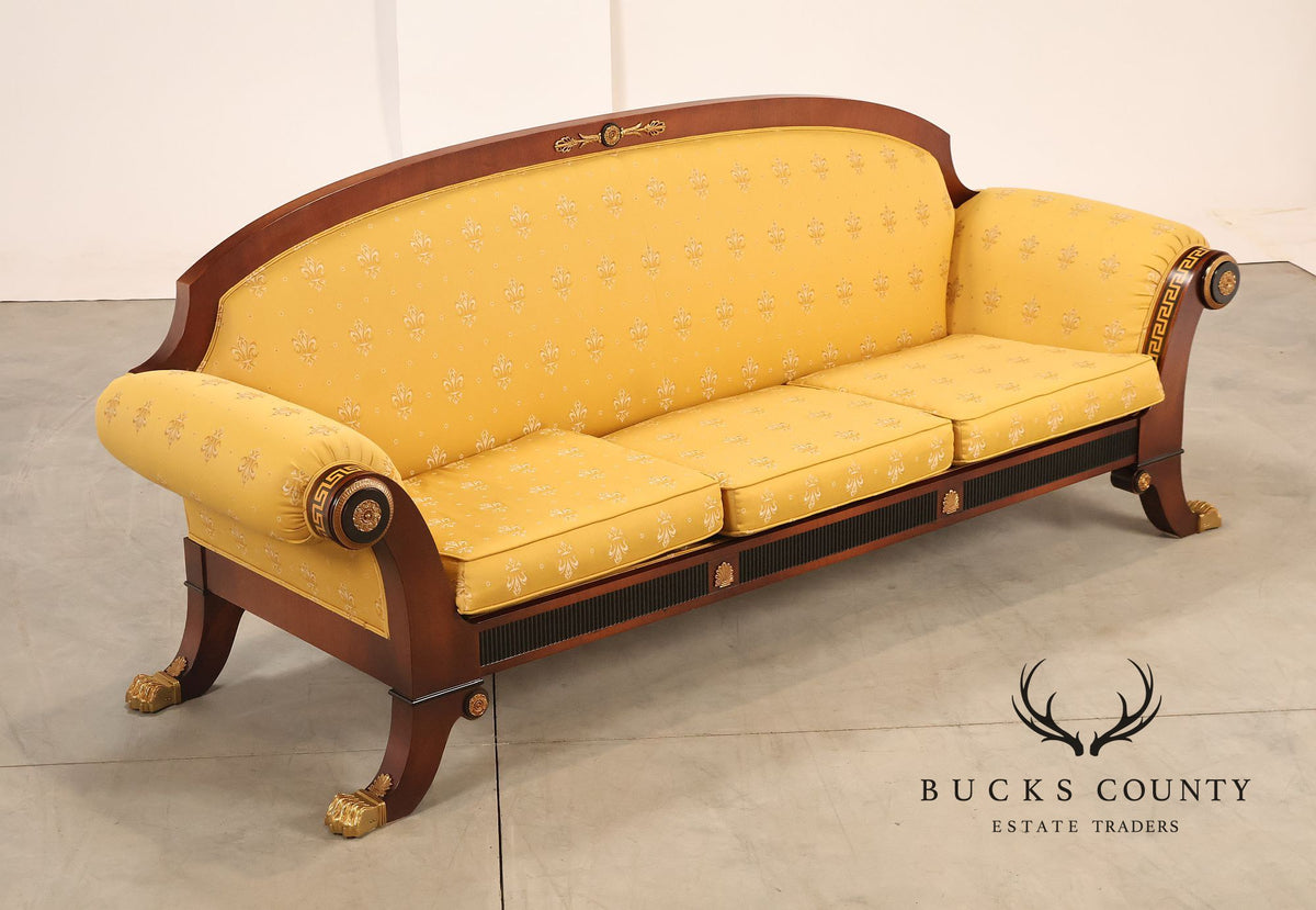 Neoclassical Empire Style Mahogany Sofa With Gilt Bronze Mounts