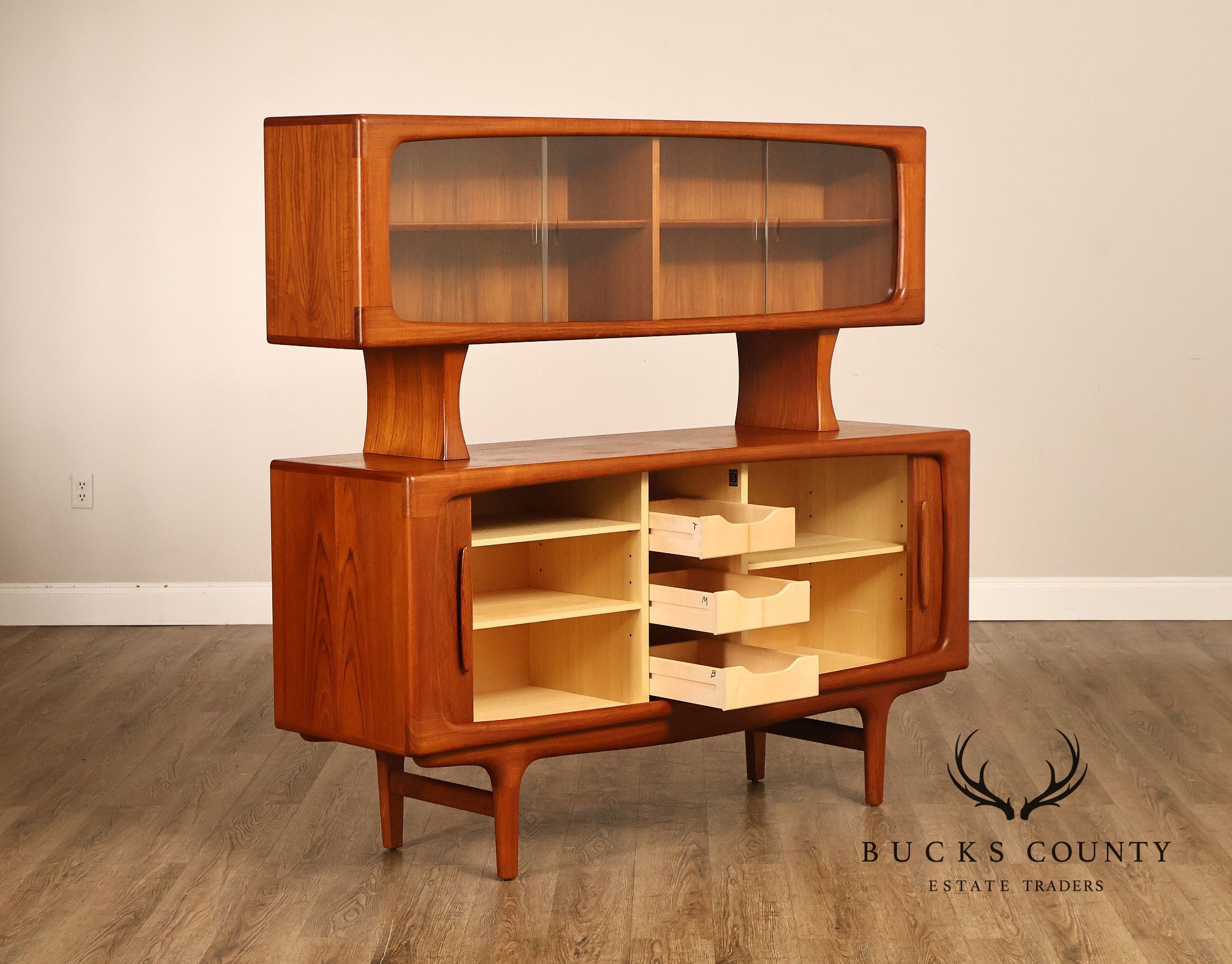 Danish Modern Falster Furniture Teak China Cabinet Credenza