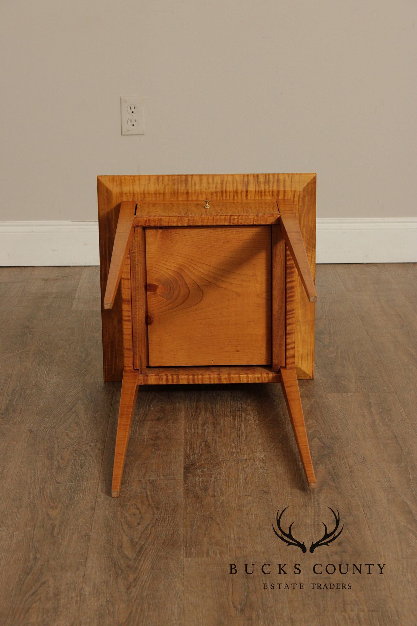 Shaker Style Pair of Tiger Maple Side Tables