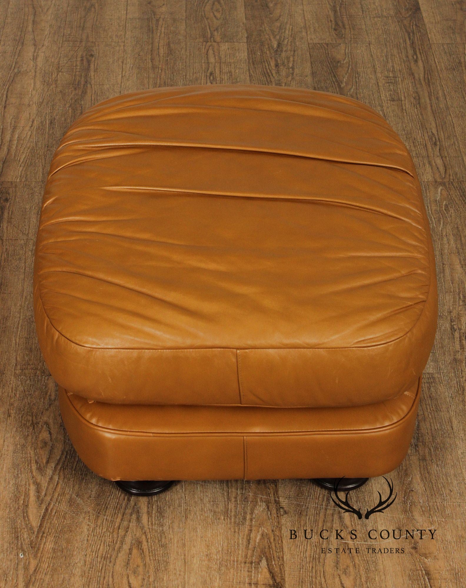 Classic Leather Brown Leather Ottoman