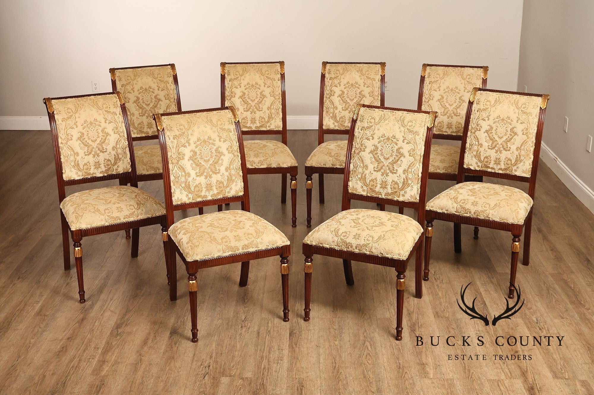 Sigla Furniture Louis XVI Style Set Of Eight Upholstered Dining Chairs
