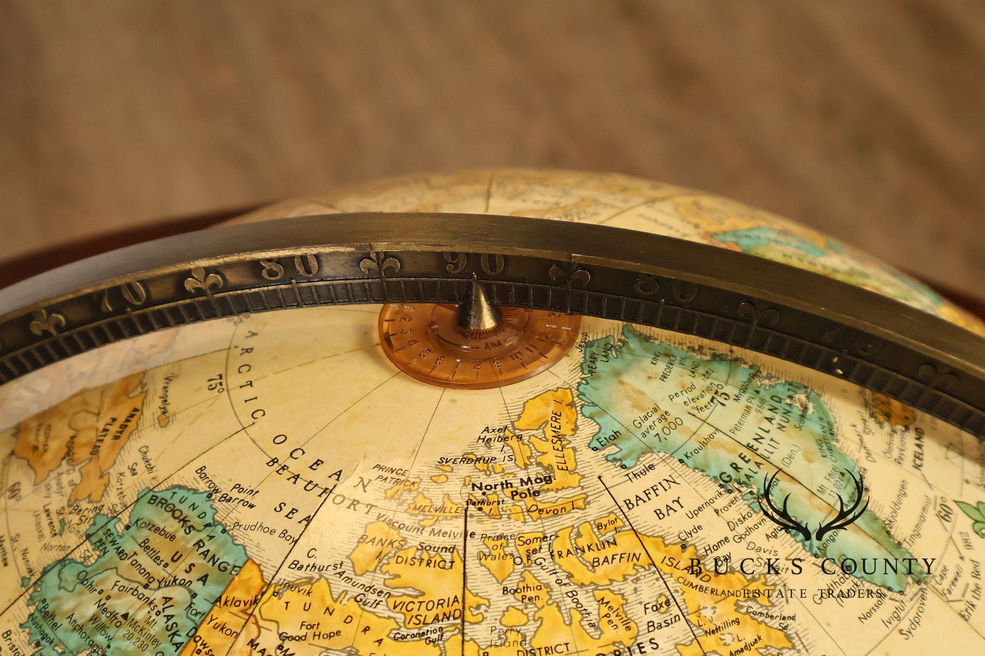 Maitland-Smith Mahogany Replogle World Globe Accent Table