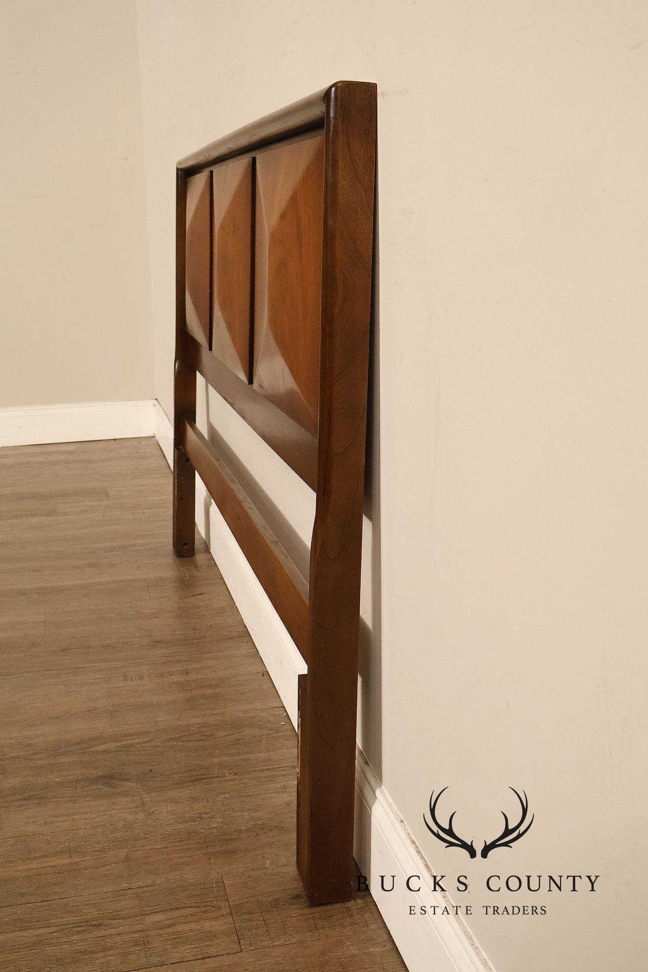 United Furniture Mid Century Diamond Walnut Queen Headboard
