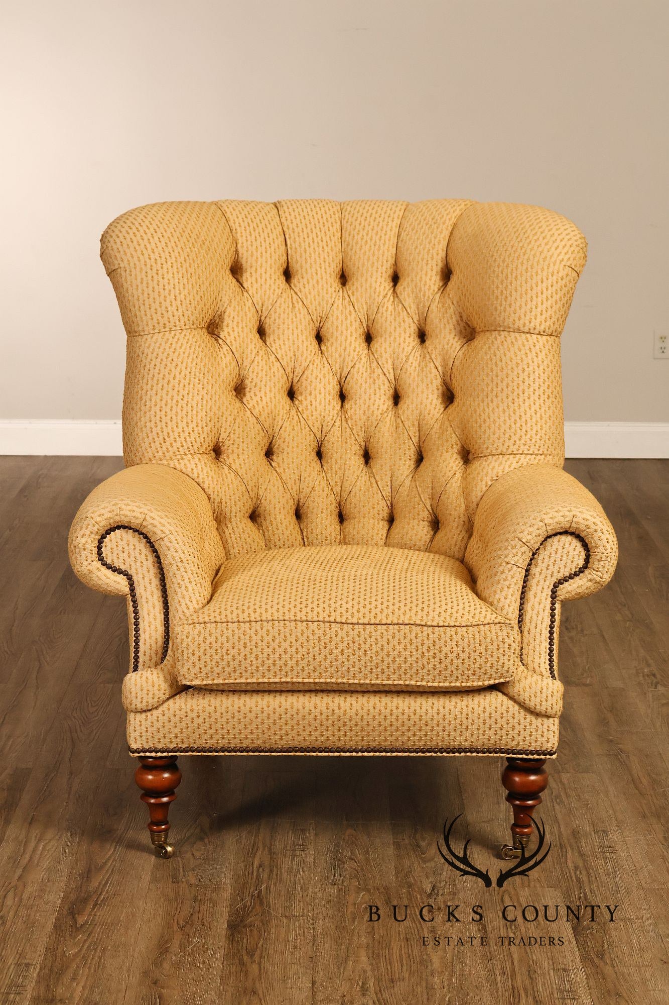 Robb & Stucky English Traditional Style Tufted Wing Chair