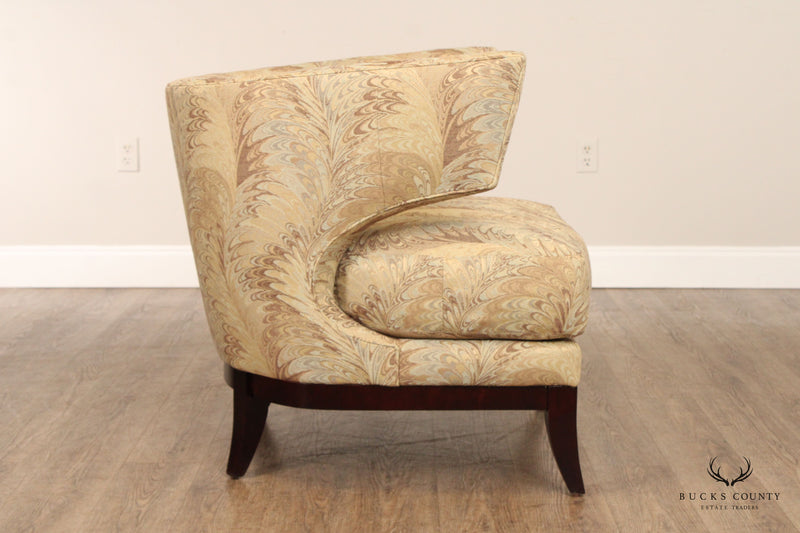Precedent Sherrill Furniture Modern Pair Of Barrel Back Lounge Chairs