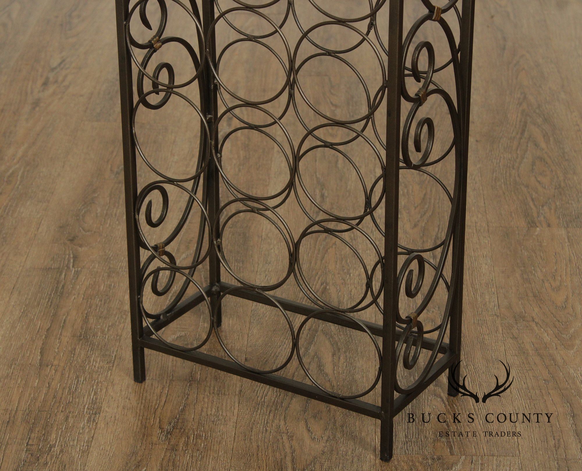 Arched 20-Bottle Iron Wine Rack