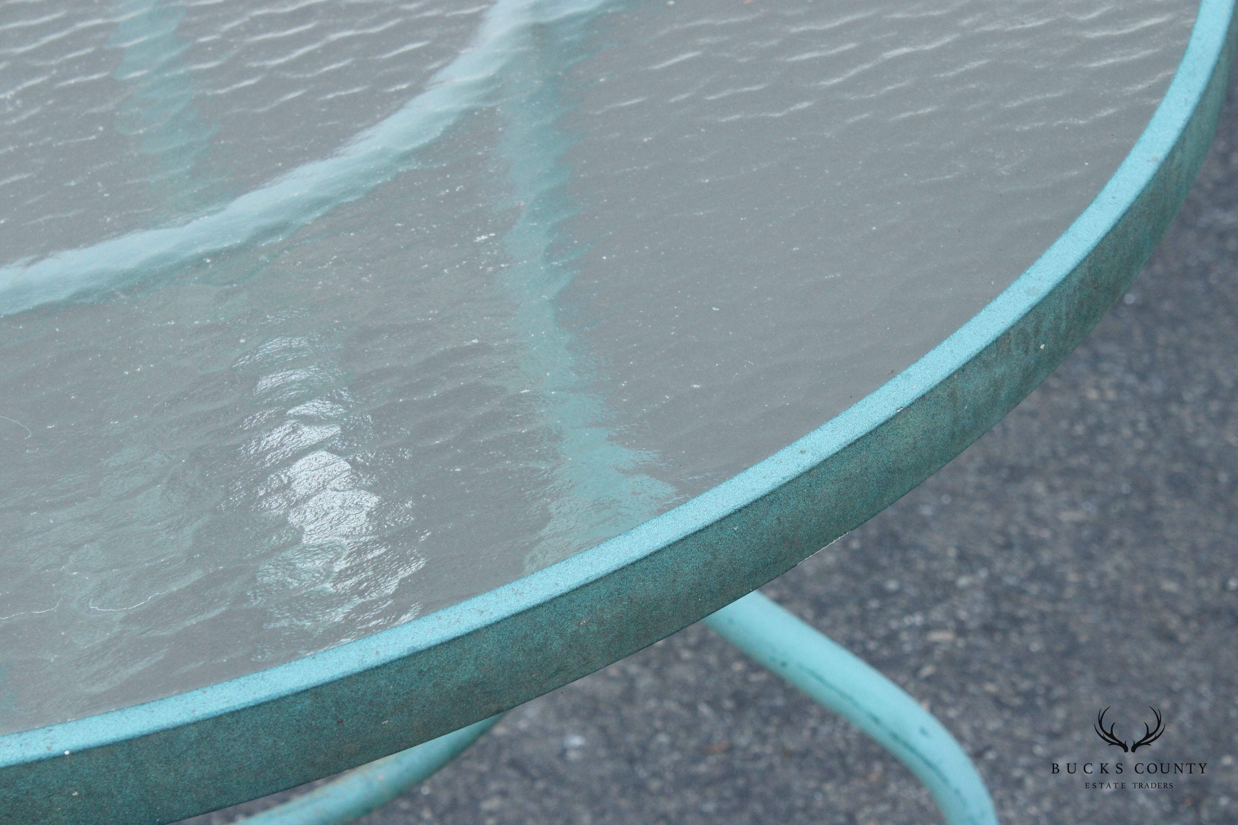 Woodard Round Glass Top Outdoor Patio Dining Table