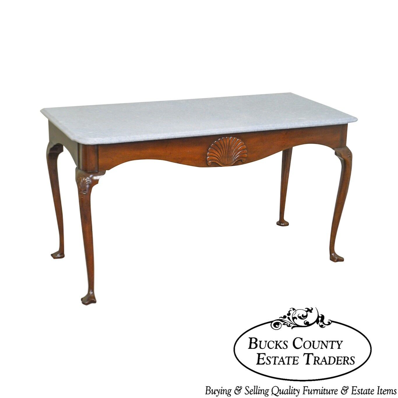 Kittinger Colonial Williamsburg CW155 Mahogany Marble Top Mixing Table Console