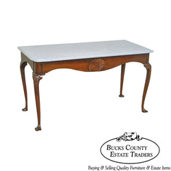 Kittinger Colonial Williamsburg CW155 Mahogany Marble Top Mixing Table Console