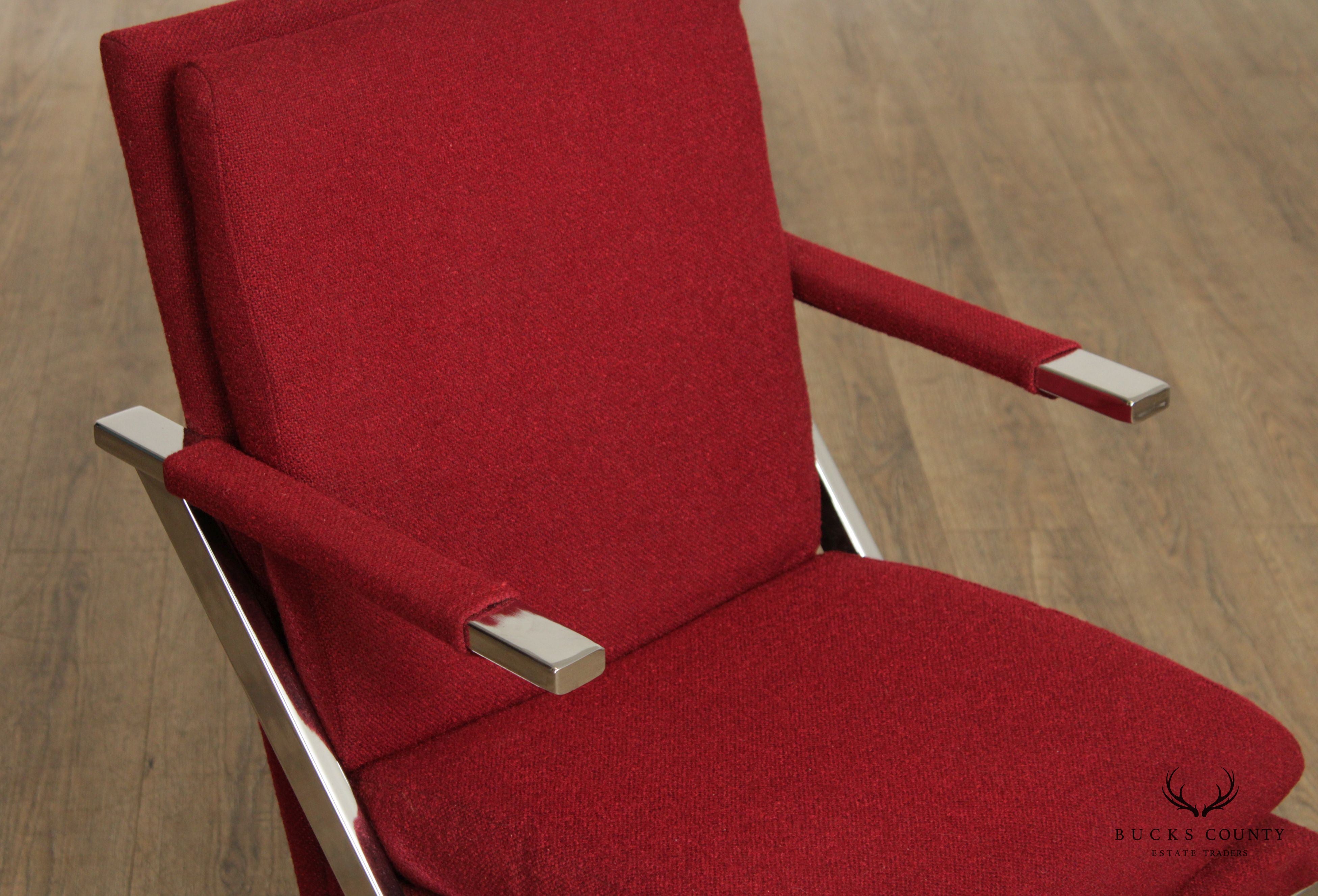 Contempo Mid Century Modern Set of Six Z- Frame Swivel Dining Chairs