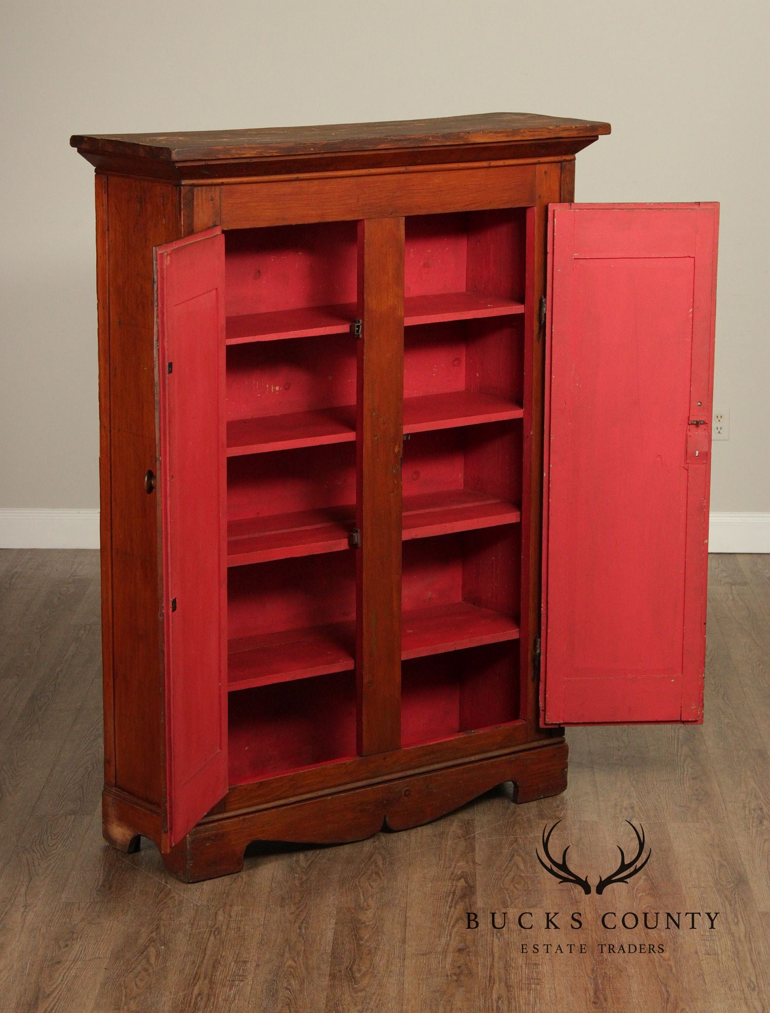 Antique Softwood Two-Door Pantry Cupboard