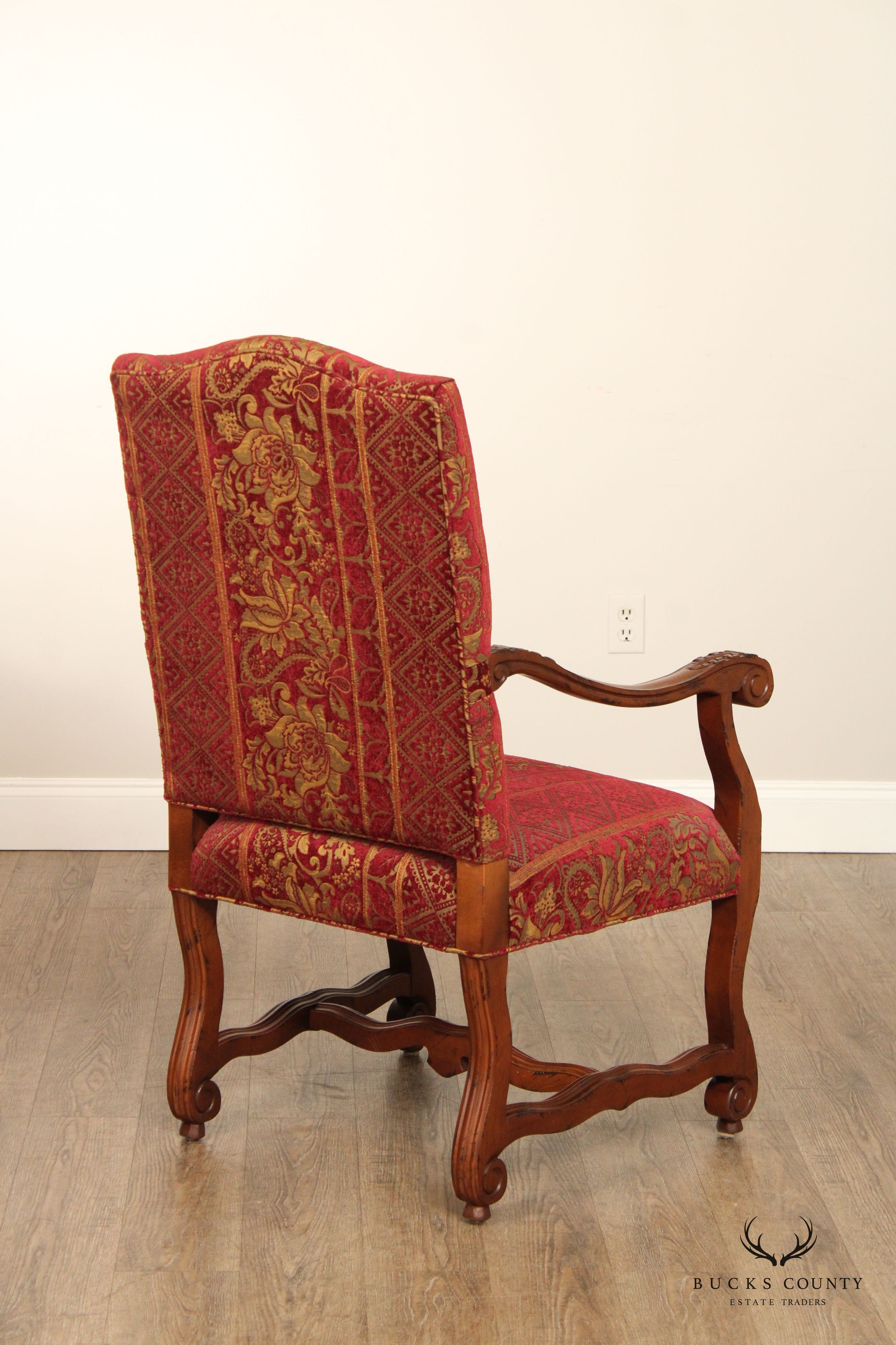 Louis XIV Style Carved Frame Armchair