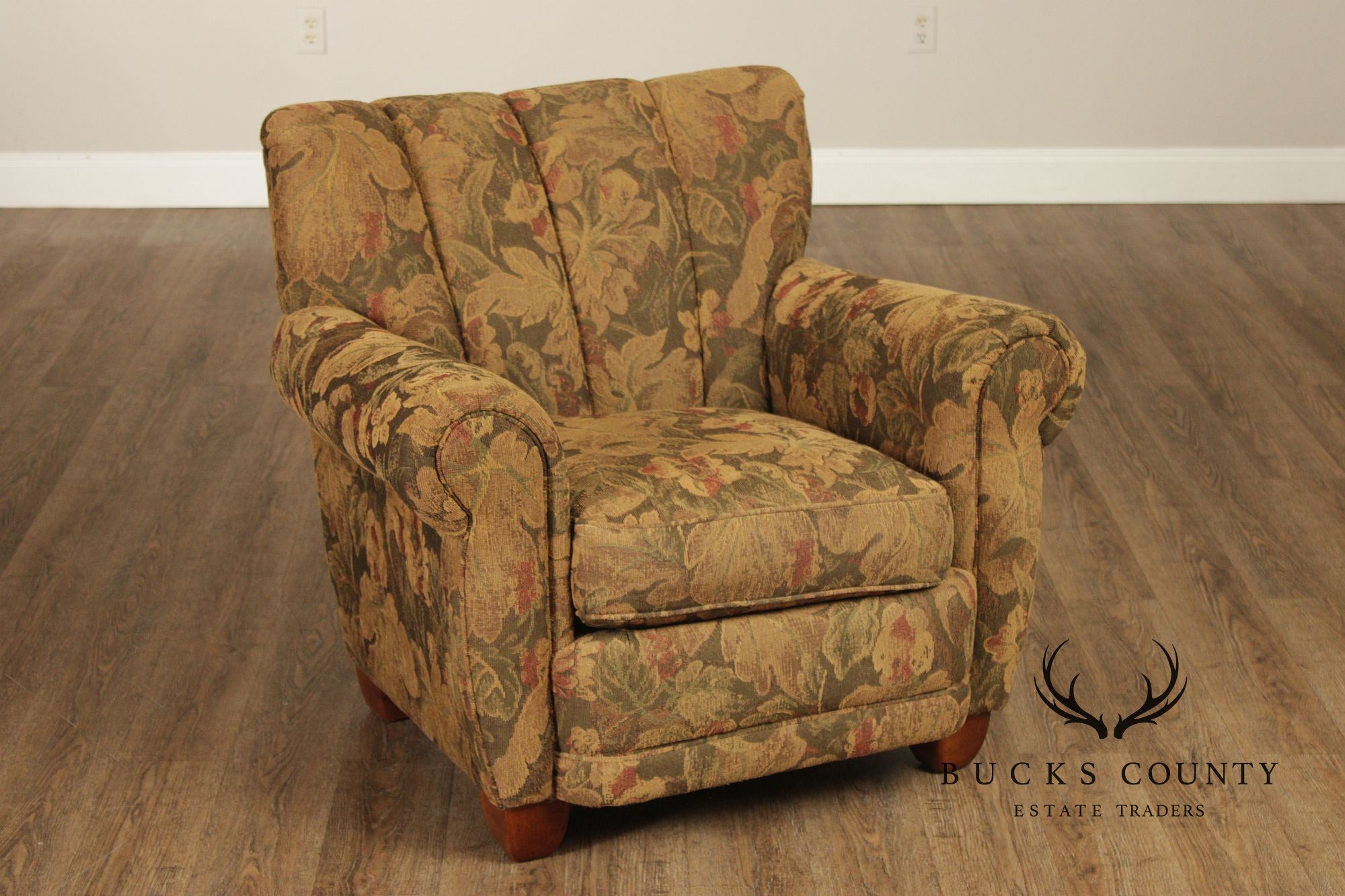Thomasville Channel-Back Upholstered  Lounge Chair