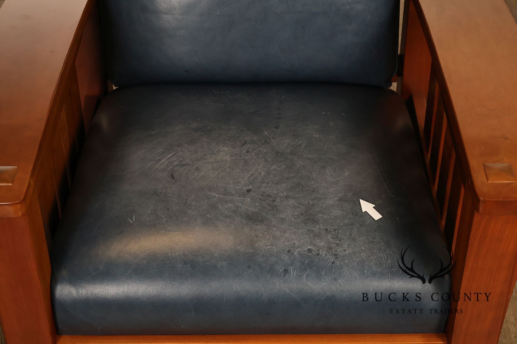 Stickley Mission Collection Cherry Bow Arm Morris Chair and Ottoman