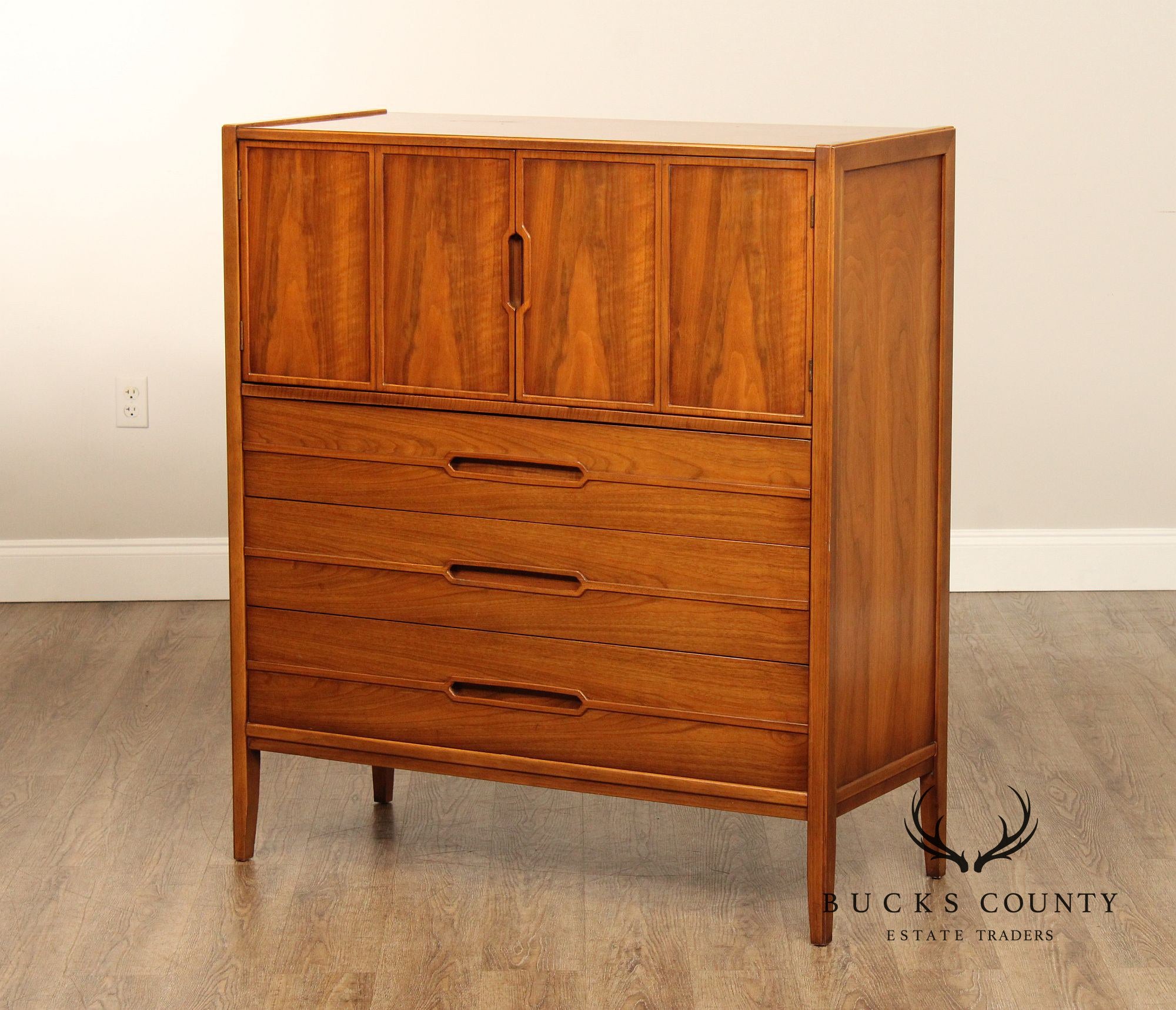 Mid Century Modern Walnut Tall Chest