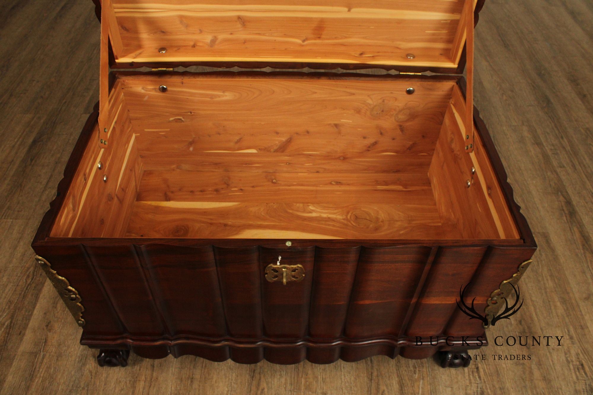 Colonial Style Hardwood And Cedar Trousseau Chest