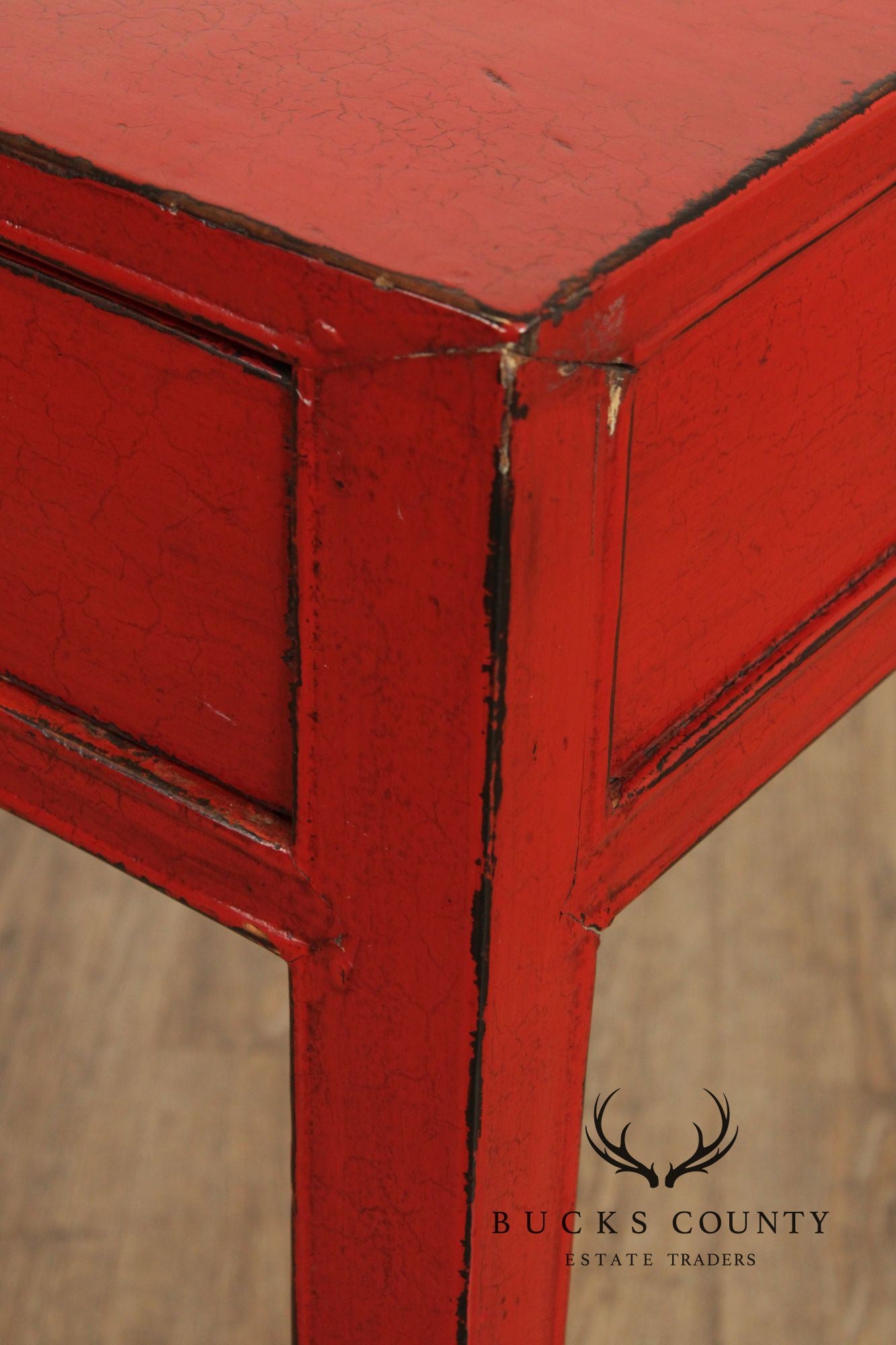 Asian Red Lacquered Console Table