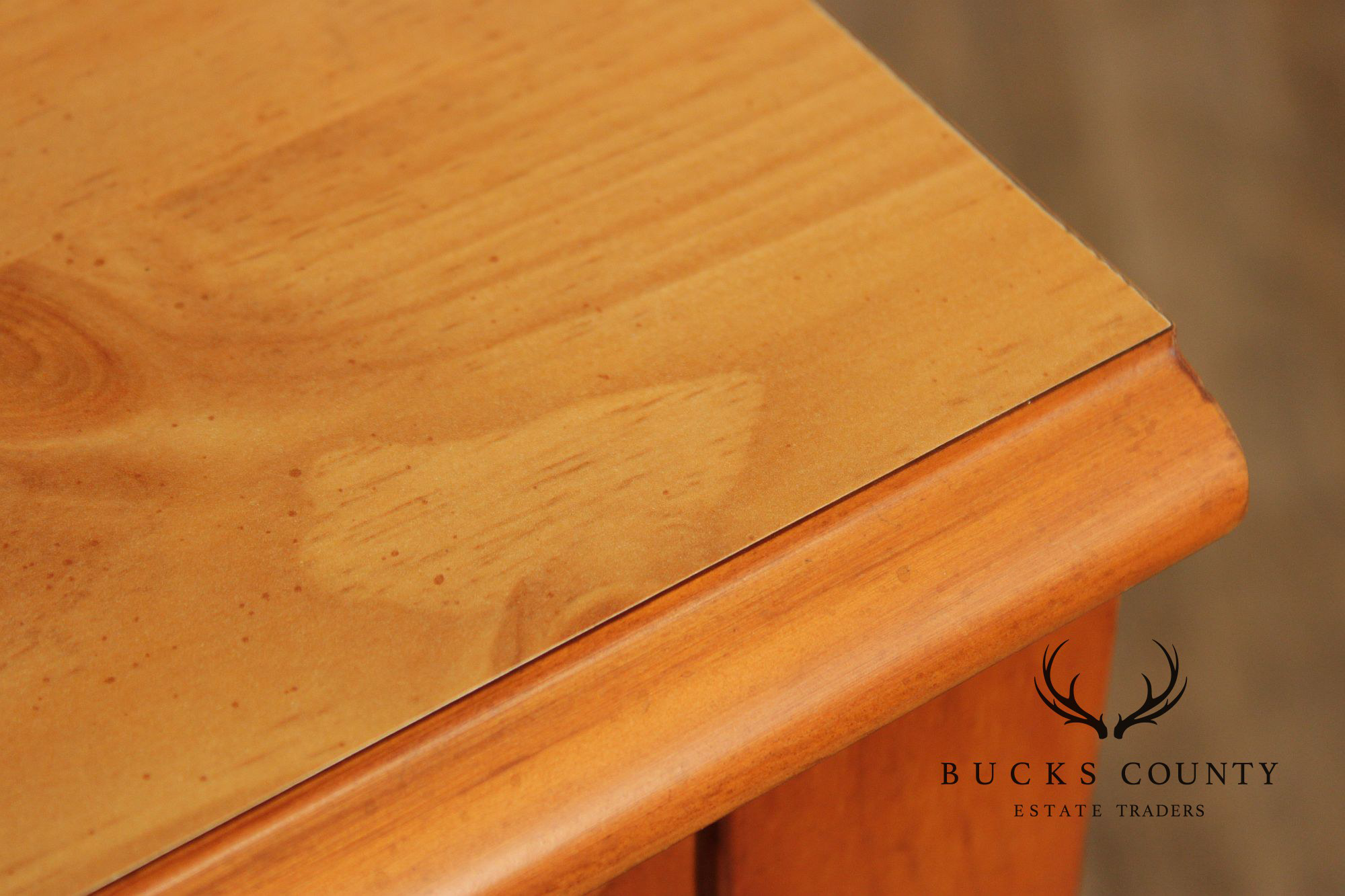 Stanley Furniture Pine and Wicker Writing Desk