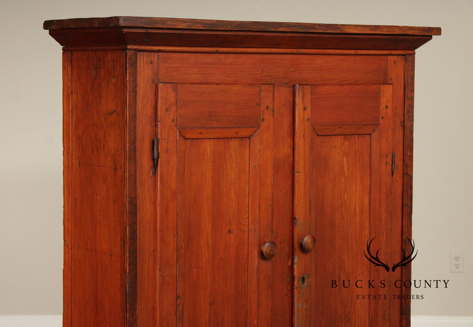Antique Softwood Two-Door Pantry Cupboard