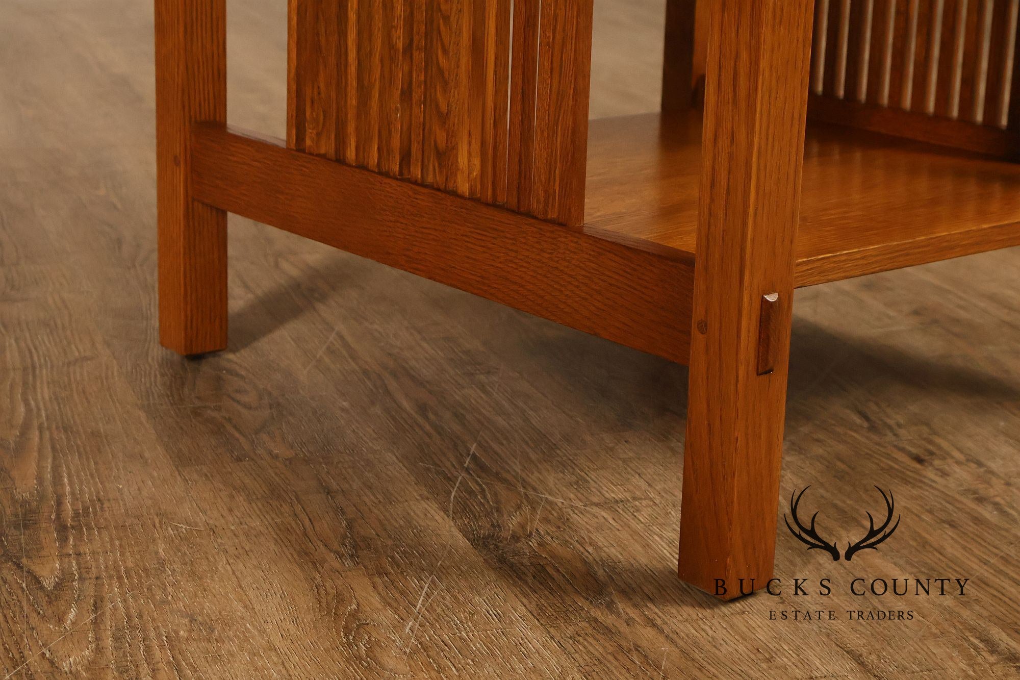 Stickley Mission Collection Oak Spindle Lamp Table