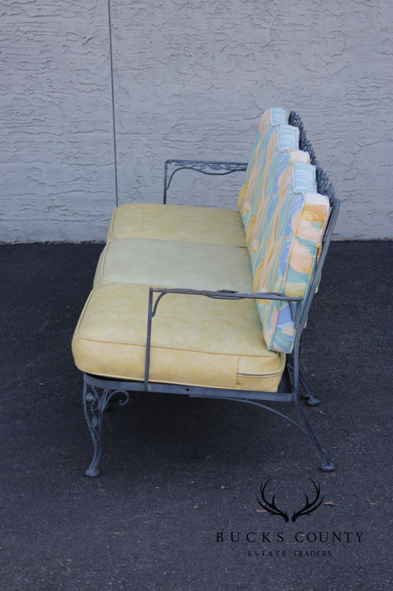 Woodard 'Chantilly Rose' Wrought Iron Outdoor Patio Sofa